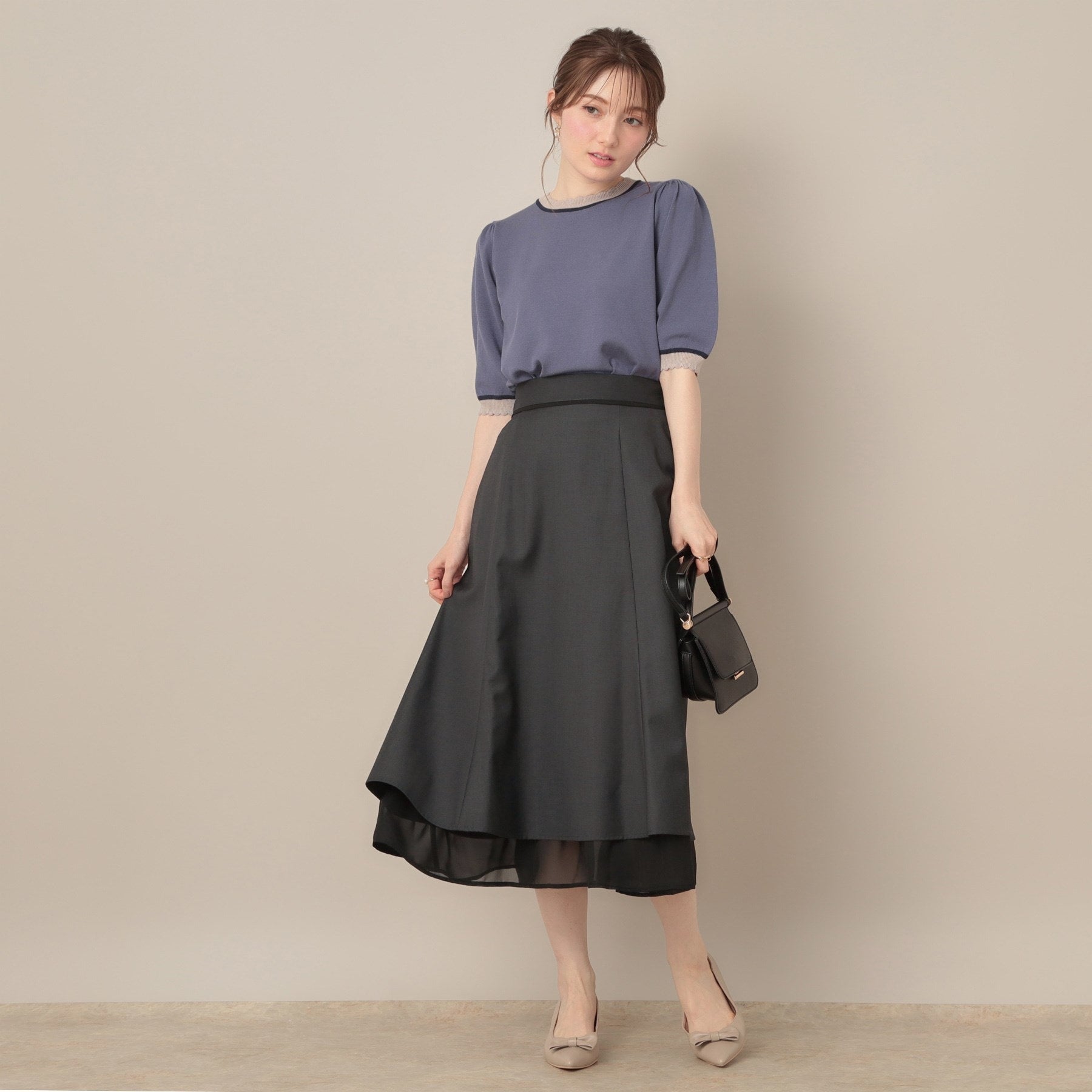 クチュール ブローチ Couture Brooch 裾シアーフレアスカート (ブラウン(044)) ブラウン(044)