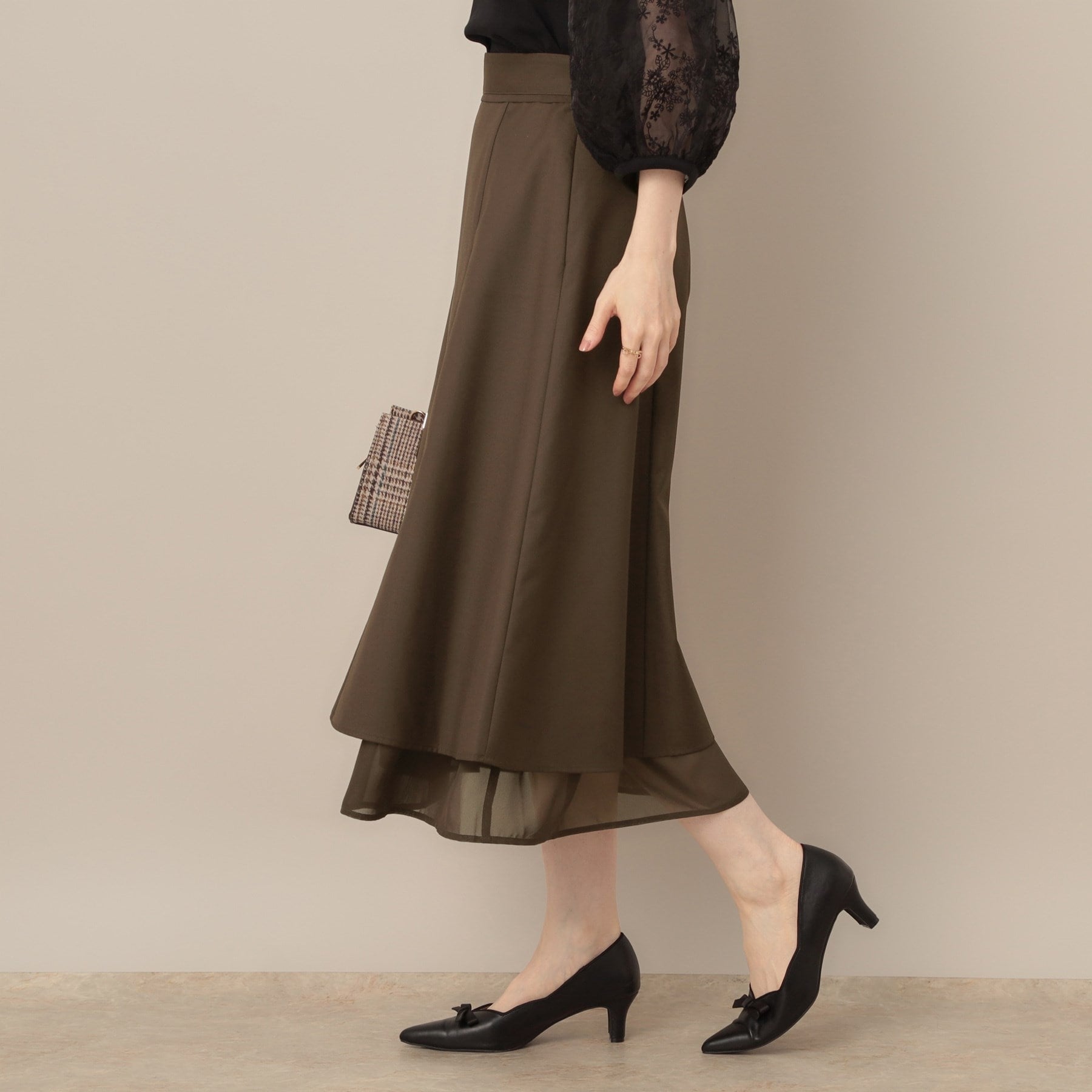 クチュール ブローチ Couture Brooch 裾シアーフレアスカート (ブラウン(044)) ブラウン(044)