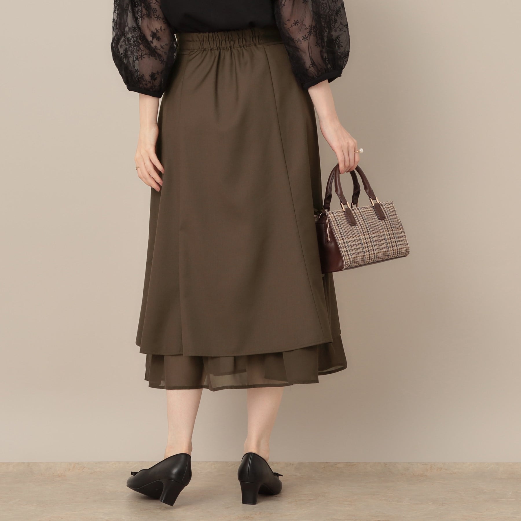 クチュール ブローチ Couture Brooch 裾シアーフレアスカート (ブラウン(044)) ブラウン(044)