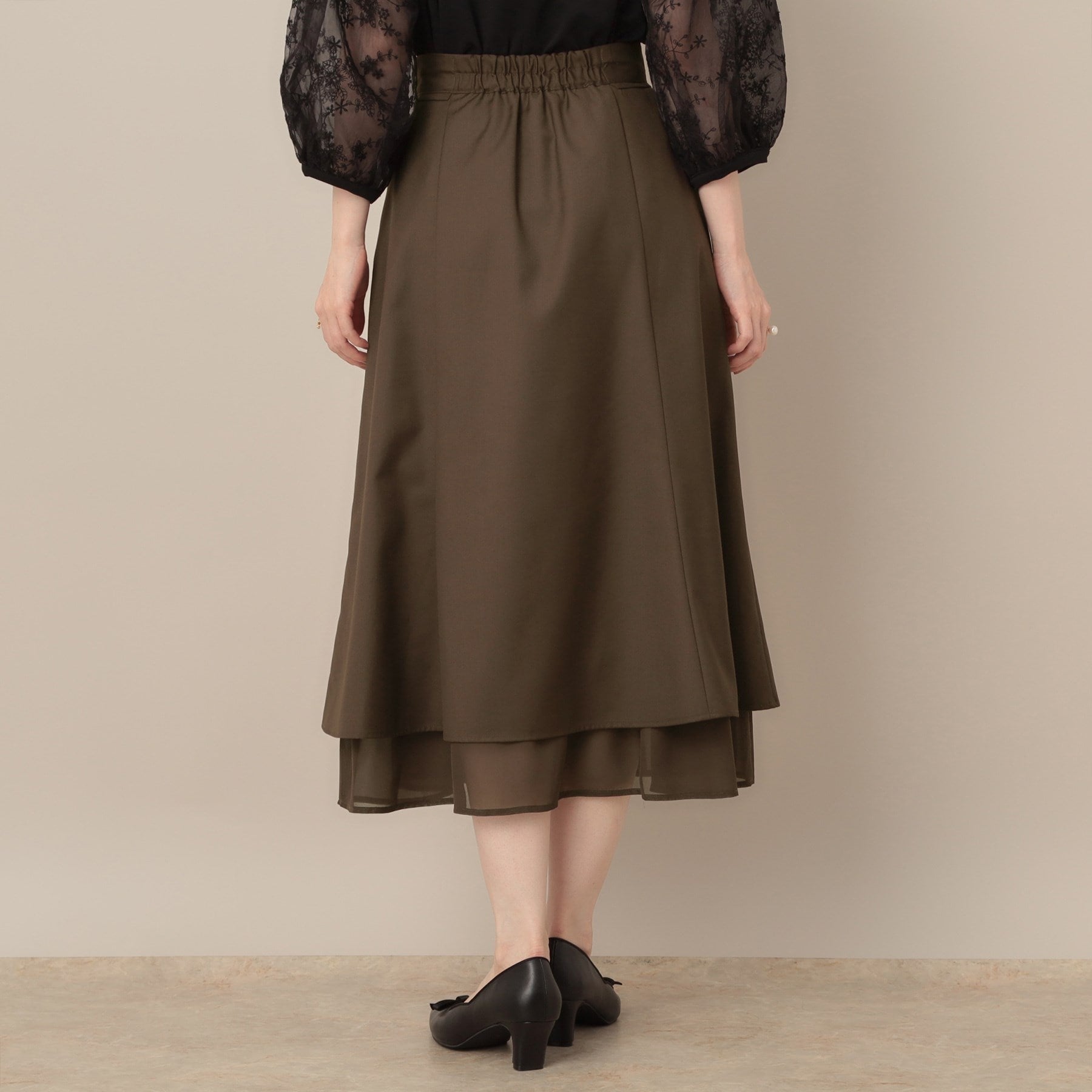 クチュール ブローチ Couture Brooch 裾シアーフレアスカート (ブラウン(044)) ブラウン(044)