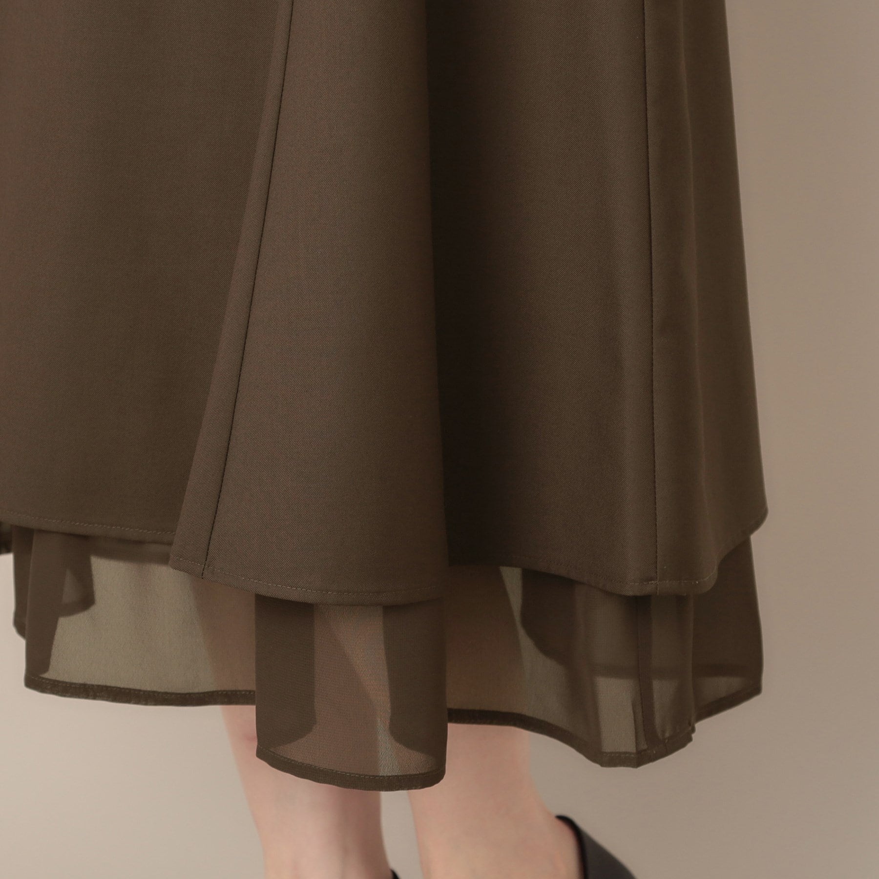 クチュール ブローチ Couture Brooch 裾シアーフレアスカート (ブラウン(044)) ブラウン(044)