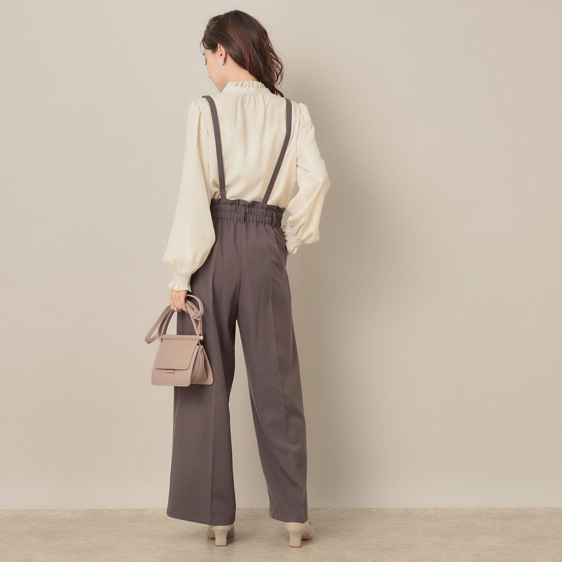 クチュール ブローチ Couture Brooch タイ付きピコフリルブラウス (ピンクベージュ(053)) ピンクベージュ(053)