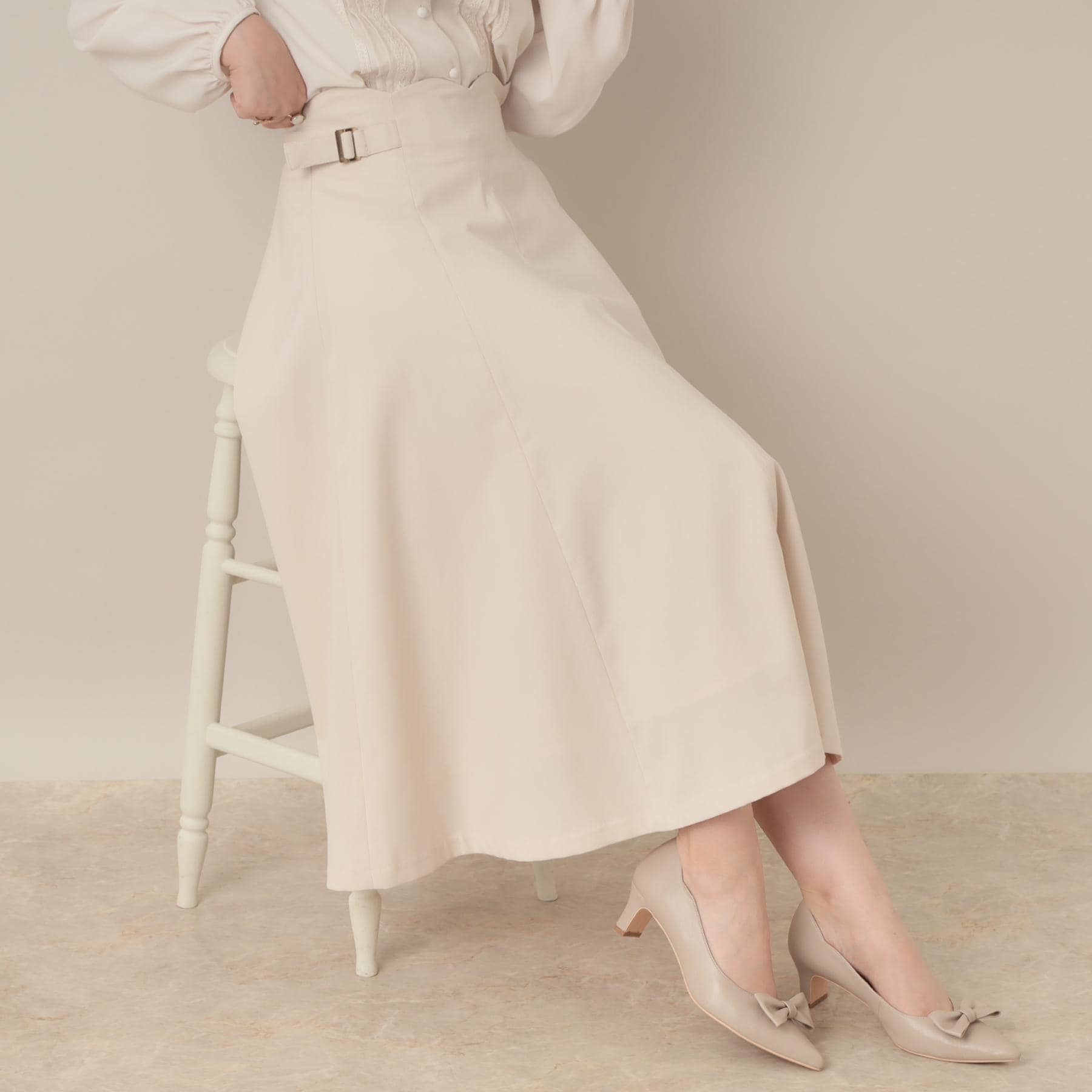 クチュール ブローチ Couture Brooch スカラウエスト サイドベルト パネルスカート (アイボリー(004)) アイボリー(004)