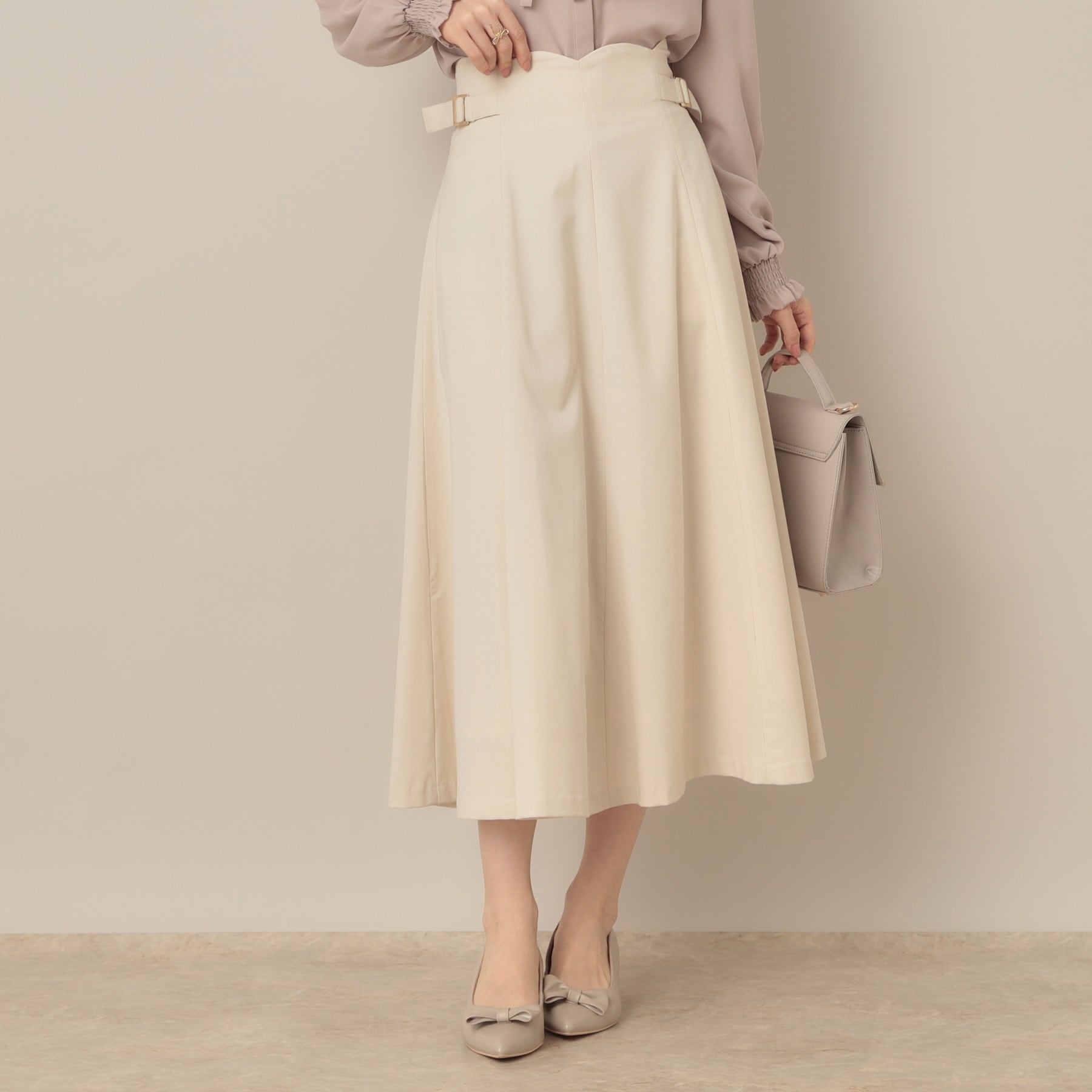 クチュール ブローチ Couture Brooch スカラウエスト サイドベルト パネルスカート (アイボリー(004)) アイボリー(004)