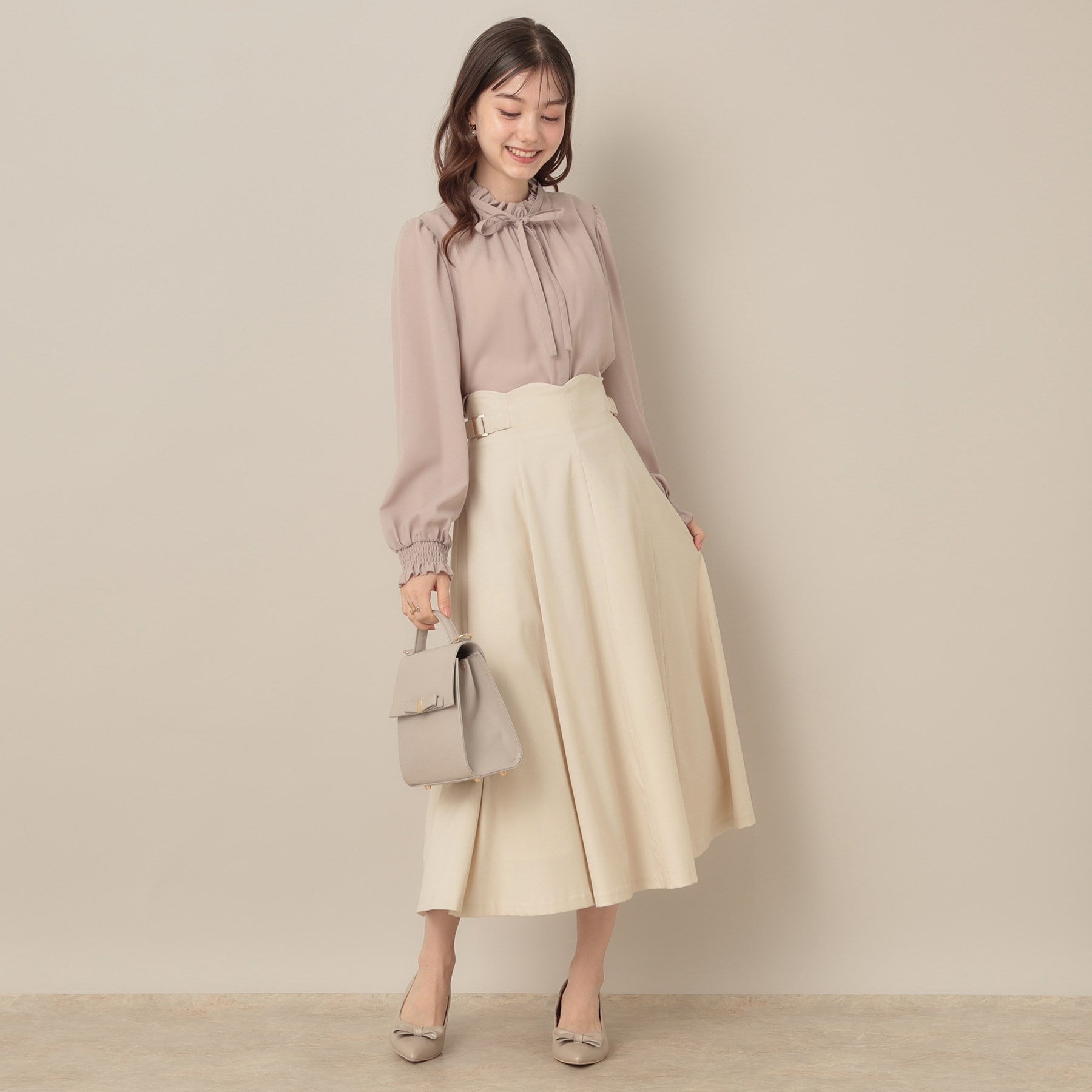 クチュール ブローチ Couture Brooch スカラウエスト サイドベルト パネルスカート (アイボリー(004)) アイボリー(004)