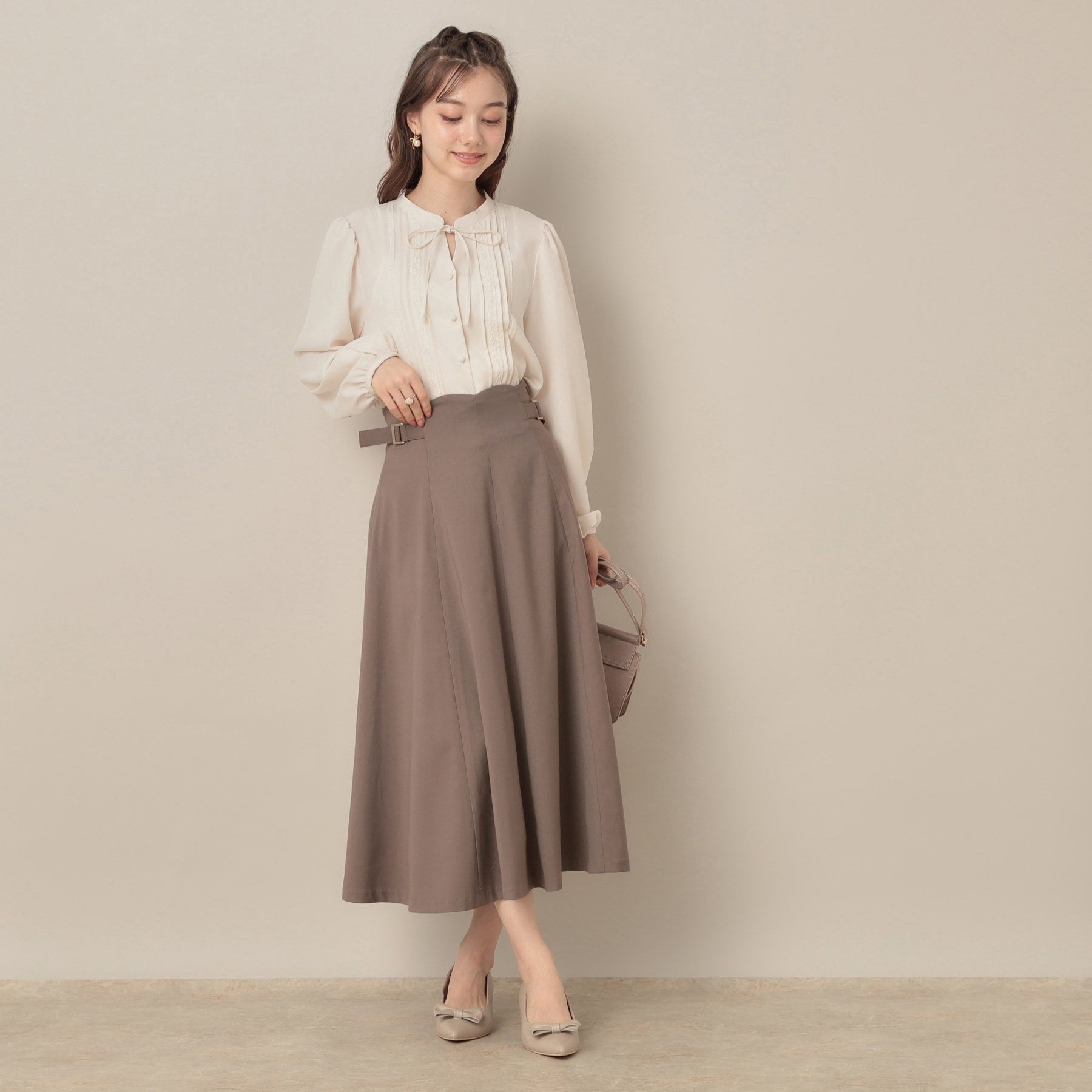 クチュール ブローチ Couture Brooch スカラウエスト サイドベルト パネルスカート (アイボリー(004)) アイボリー(004)