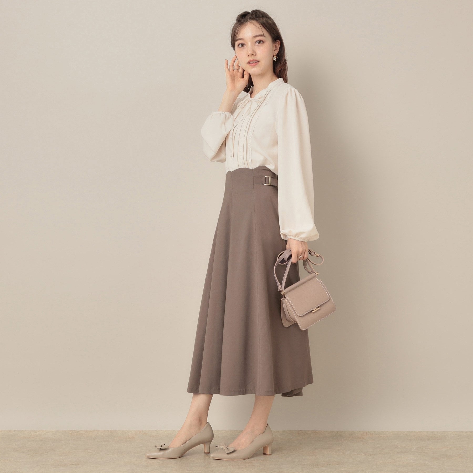 クチュール ブローチ Couture Brooch スカラウエスト サイドベルト パネルスカート (アイボリー(004)) アイボリー(004)