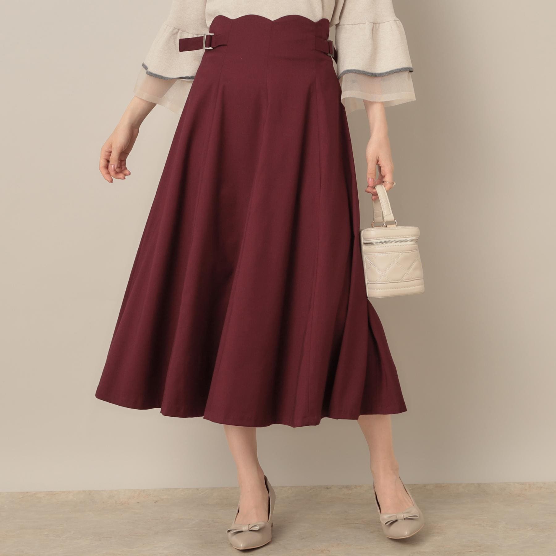 クチュール ブローチ Couture Brooch スカラウエスト サイドベルト パネルスカート (アイボリー(004)) アイボリー(004)