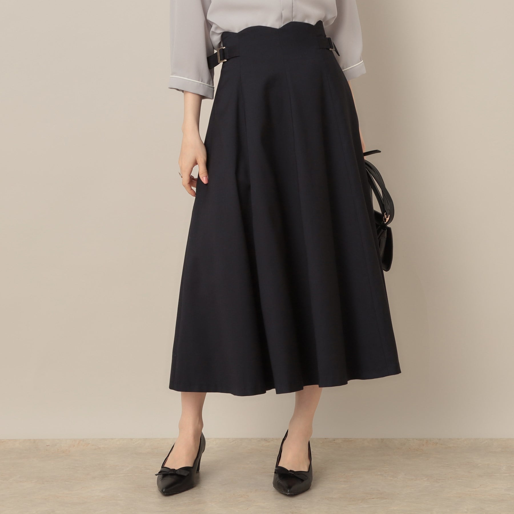 クチュール ブローチ Couture Brooch スカラウエスト サイドベルト パネルスカート (ネイビー(094)) ネイビー(094)