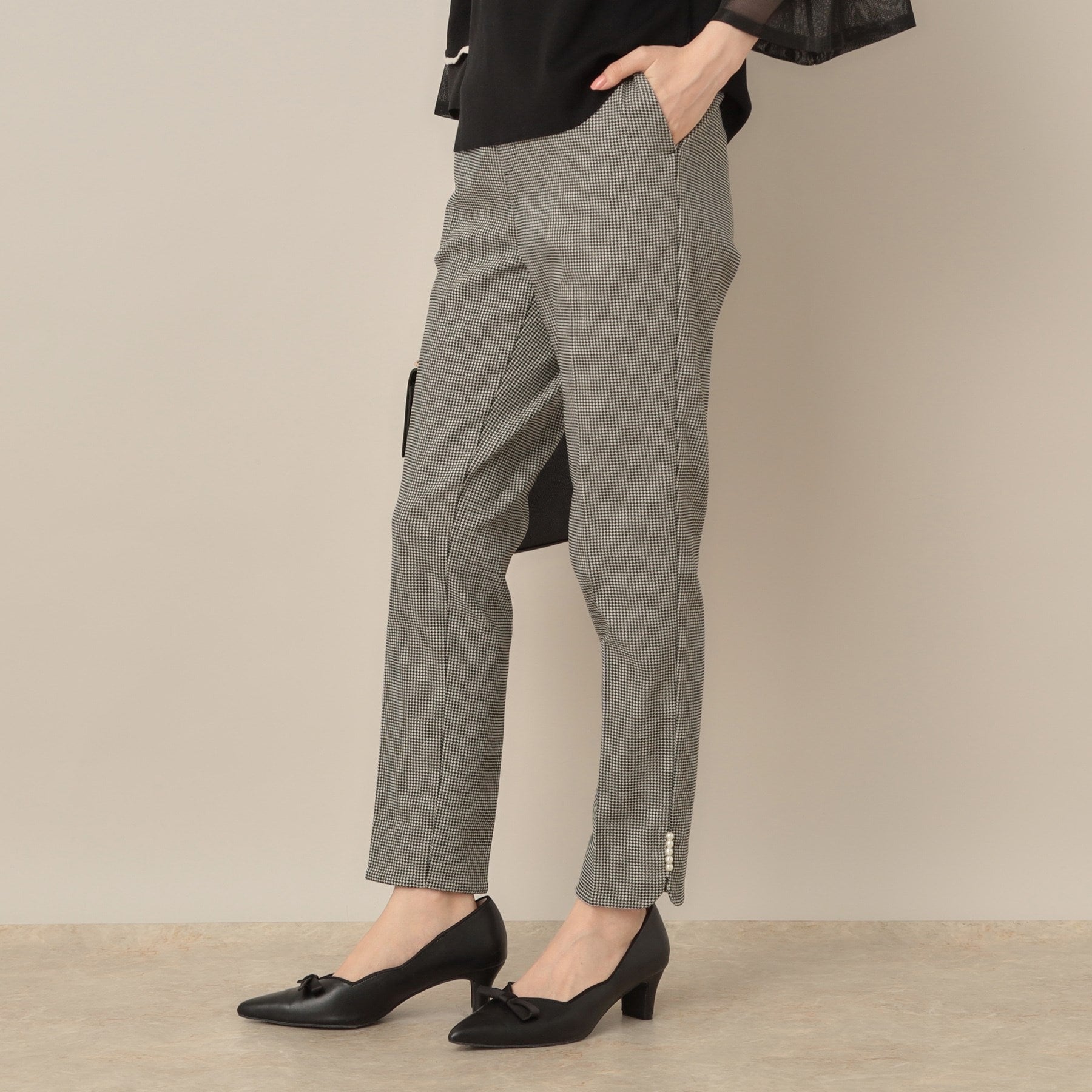 クチュール ブローチ Couture Brooch ポイントパール調ハイパーストレッチパンツ (ネイビー(094)) ネイビー(094)