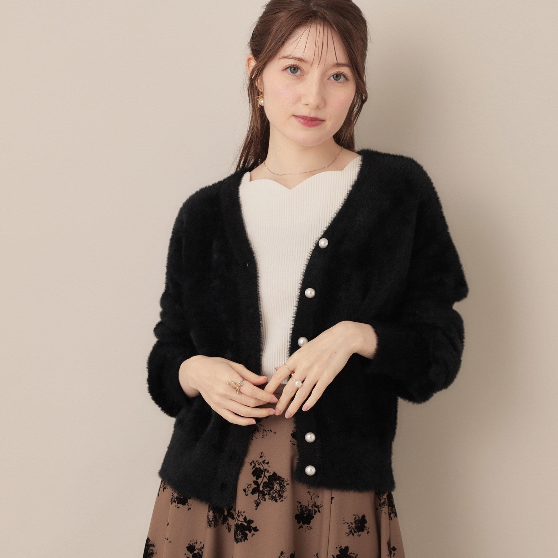 クチュール ブローチ Couture Brooch フェザーカーディトップス (トープ(054)) トープ(054)