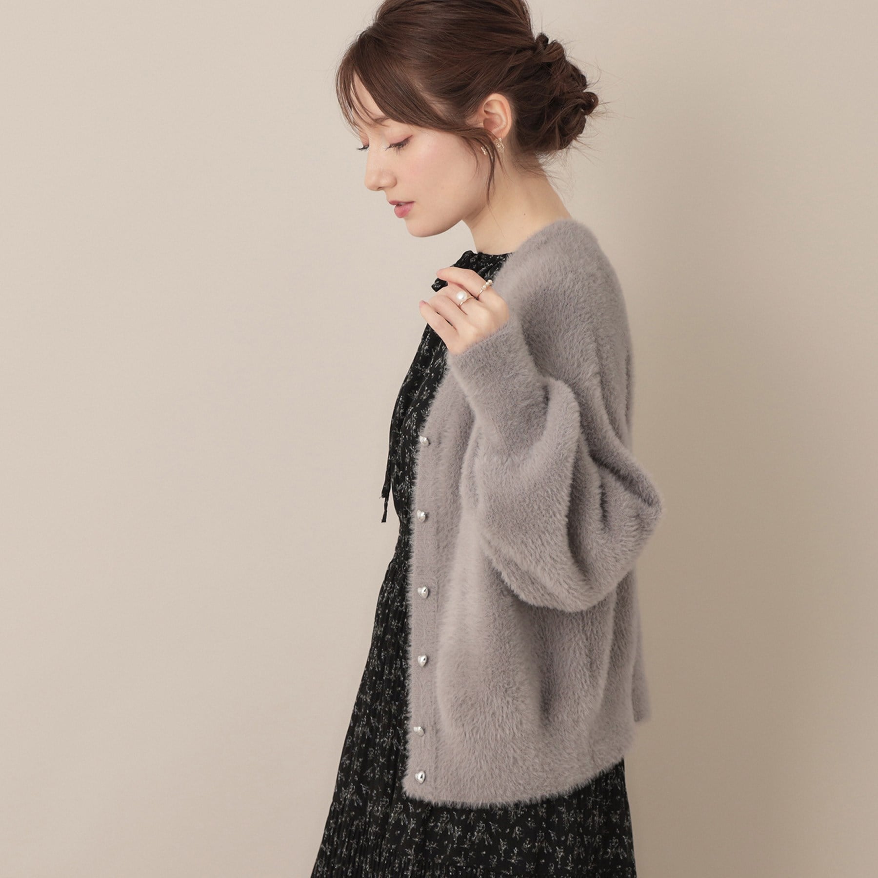 クチュール ブローチ Couture Brooch フェザーカーディトップス (トープ(054)) トープ(054)