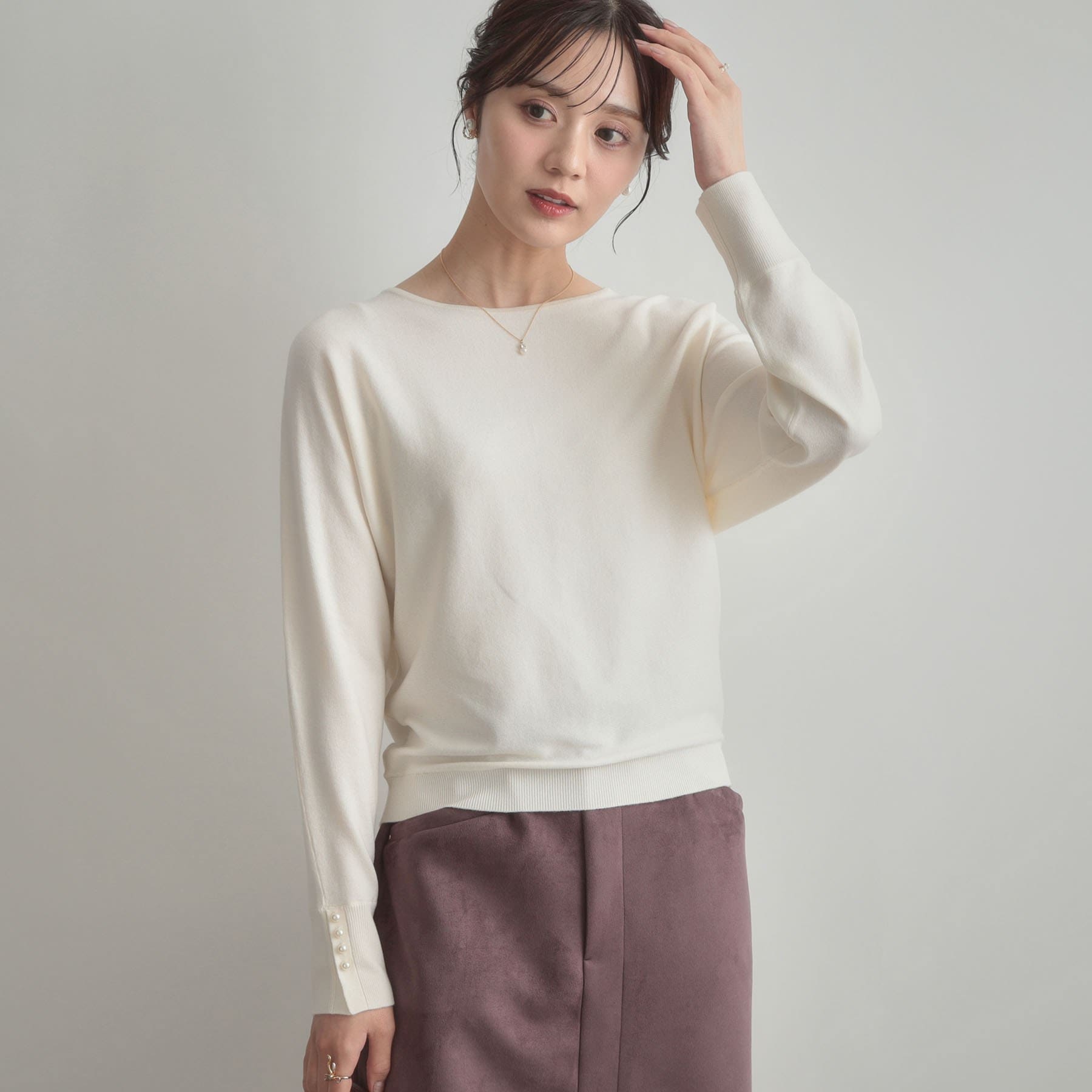 クチュール ブローチ Couture Brooch バックパール調ニット (ブラウン(043)) ブラウン(043)