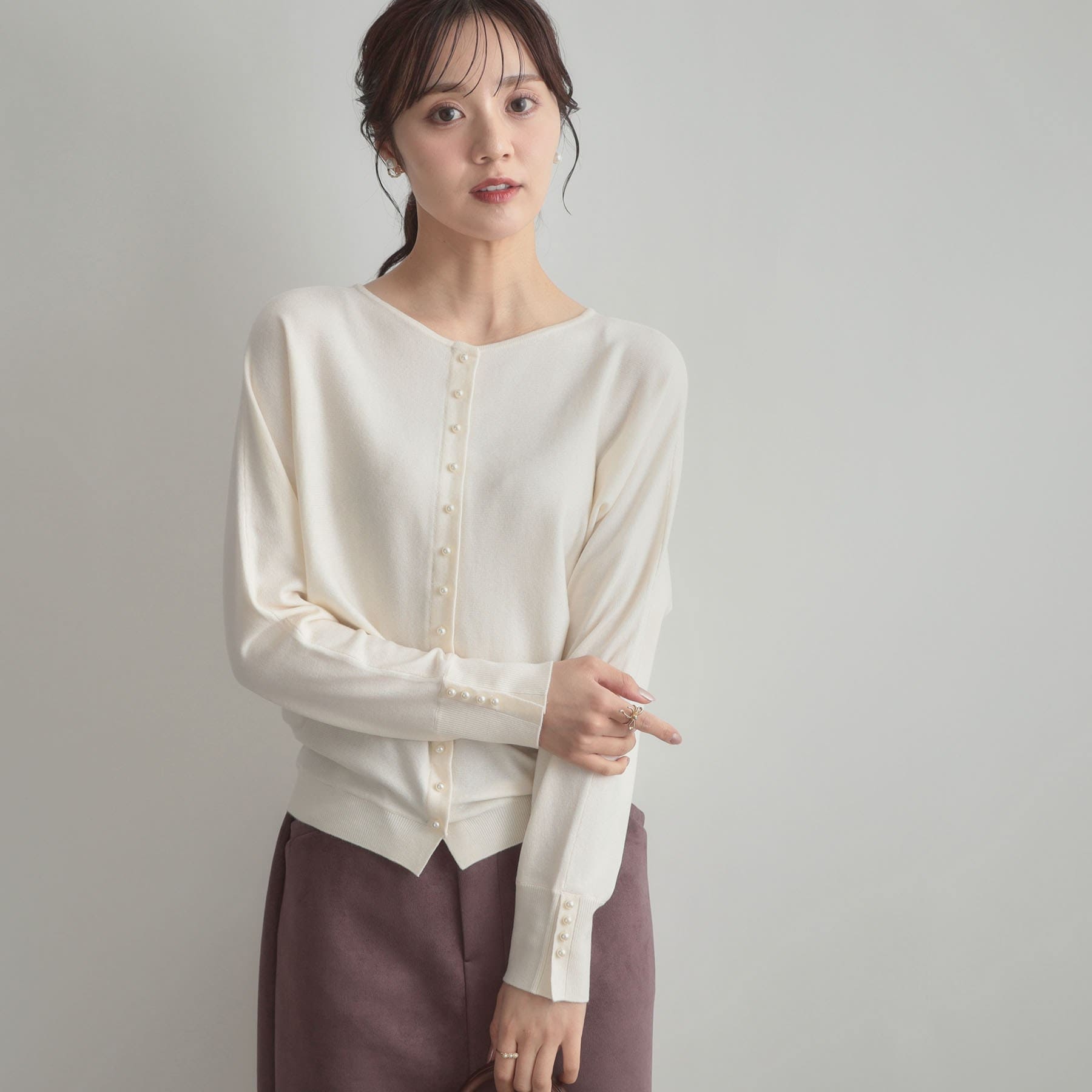 クチュール ブローチ Couture Brooch バックパール調ニット (ブラウン(043)) ブラウン(043)