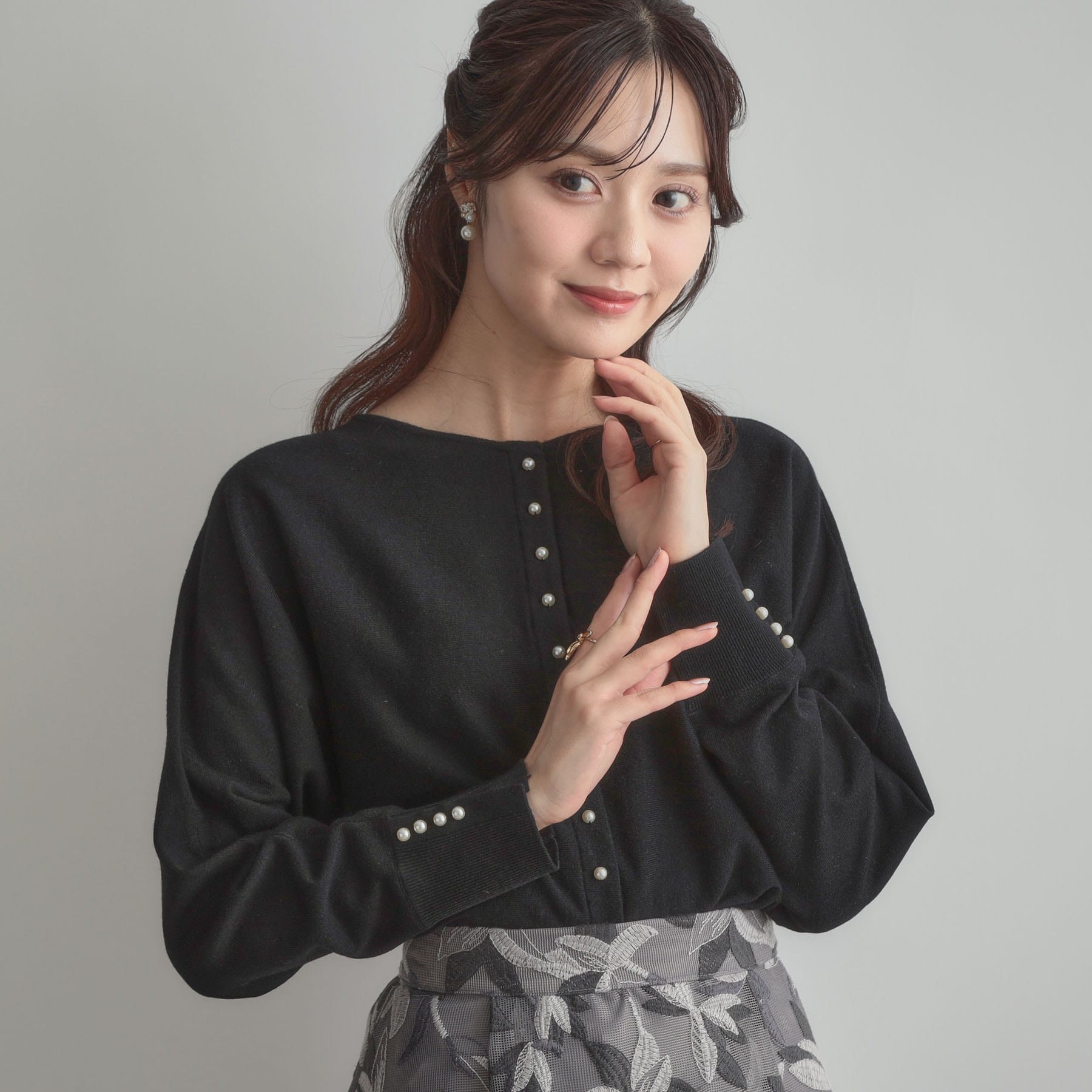 クチュール ブローチ Couture Brooch バックパール調ニット (ブラウン(043)) ブラウン(043)