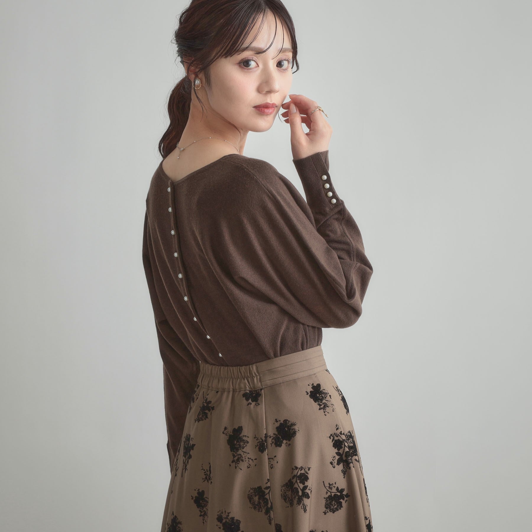 クチュール ブローチ Couture Brooch バックパール調ニット (ブラウン(043)) ブラウン(043)