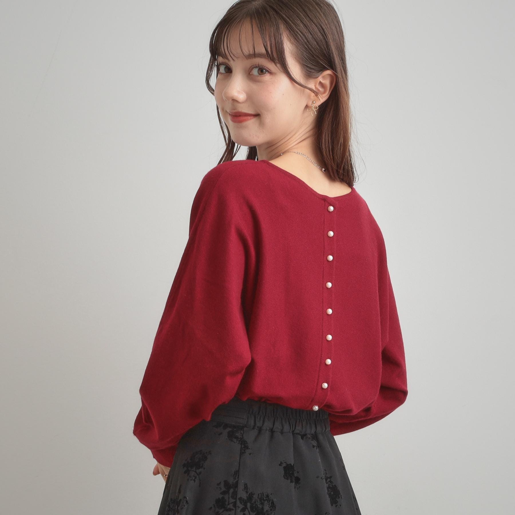 クチュール ブローチ Couture Brooch バックパール調ニット (レッド(063)) レッド(063)