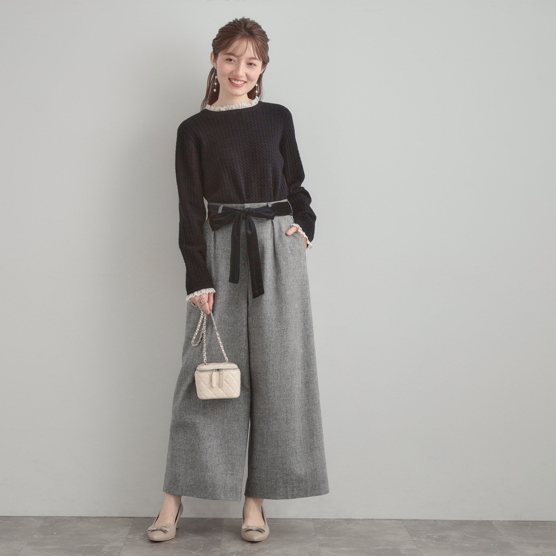 クチュール ブローチ Couture Brooch ケーブルレース バックリボンニット (ミントグリーン(021)) ミントグリーン(021)