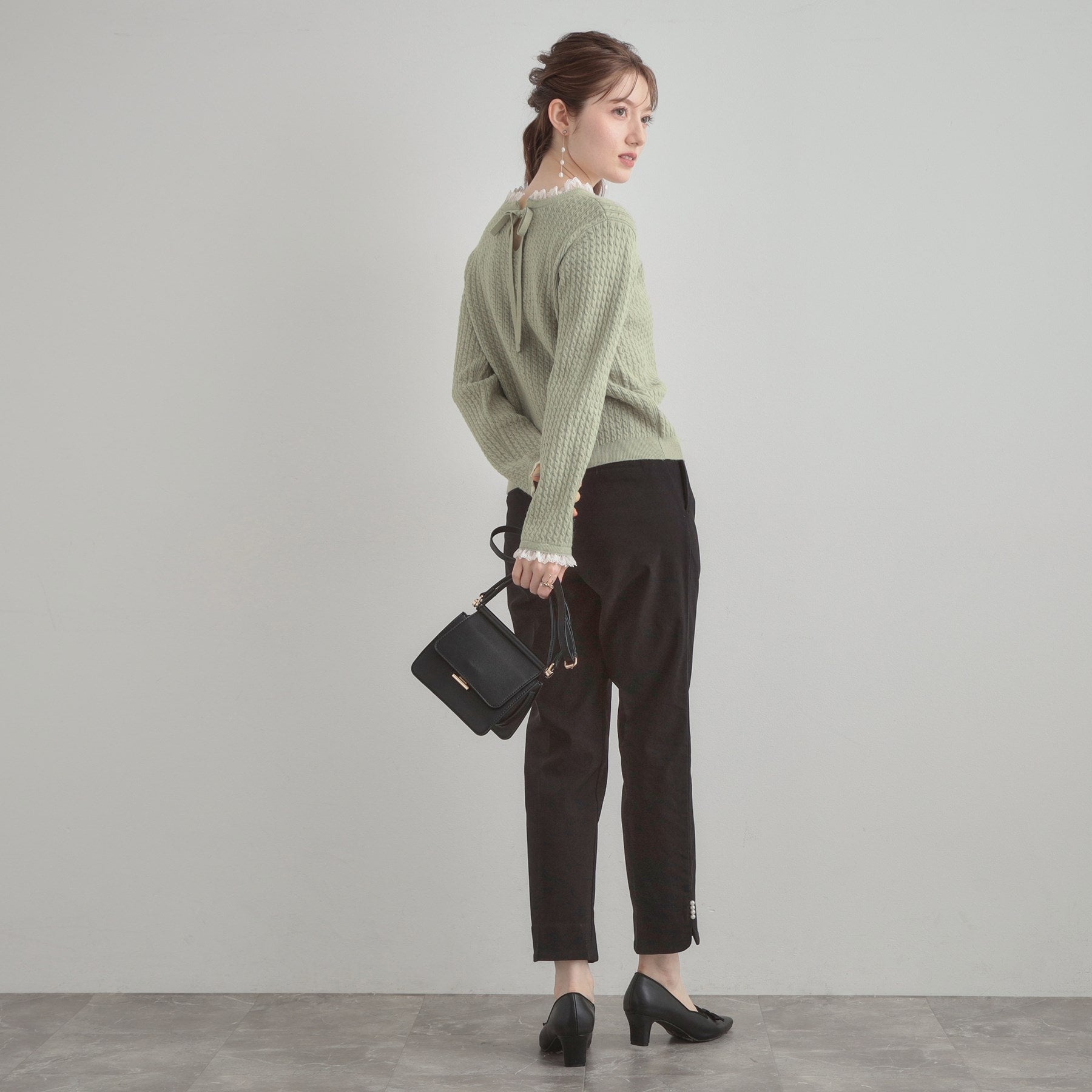 クチュール ブローチ Couture Brooch ケーブルレース バックリボンニット (ミントグリーン(021)) ミントグリーン(021)