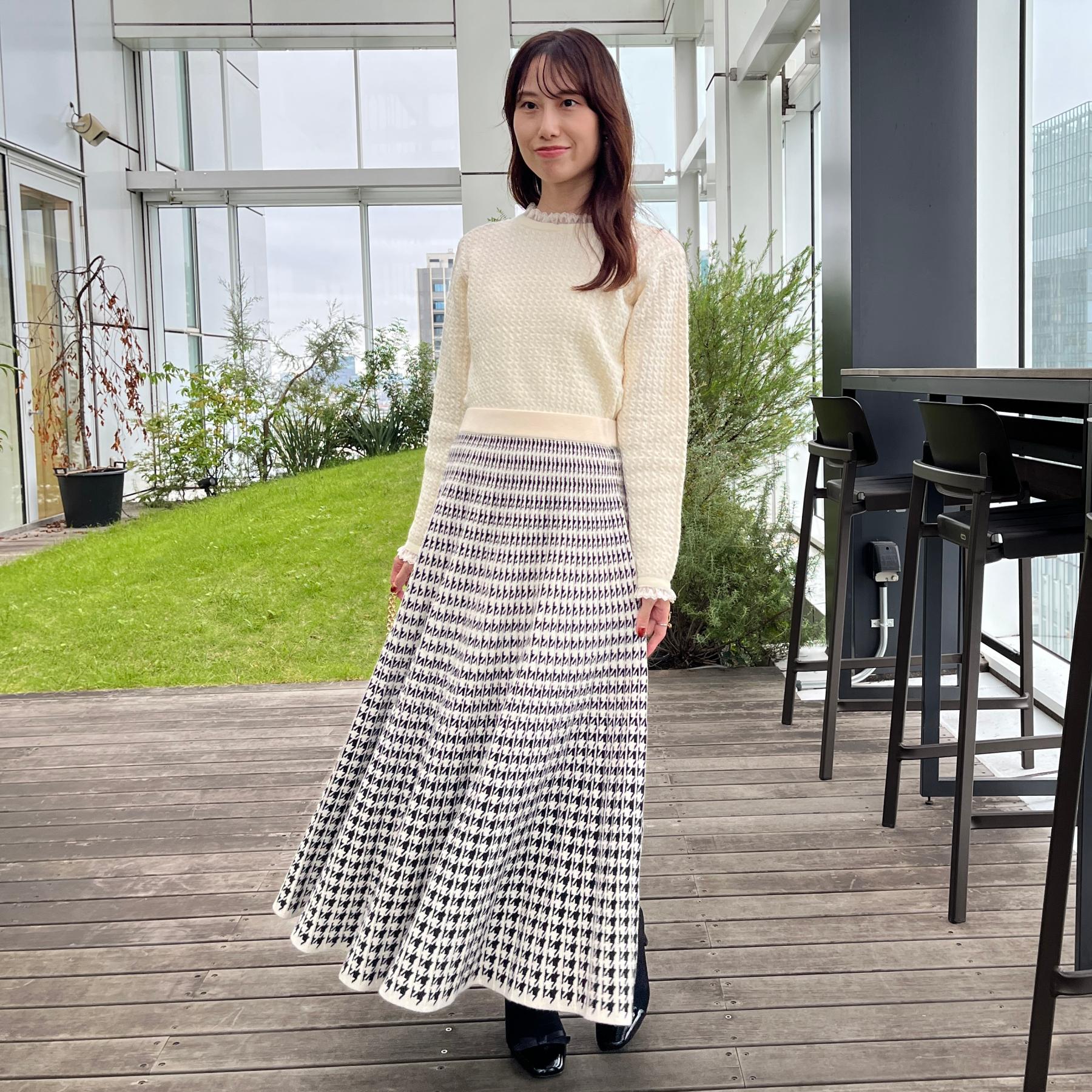 クチュール ブローチ Couture Brooch 千鳥JQニットプリーツスカート (ネイビー(294)) ネイビー(294)