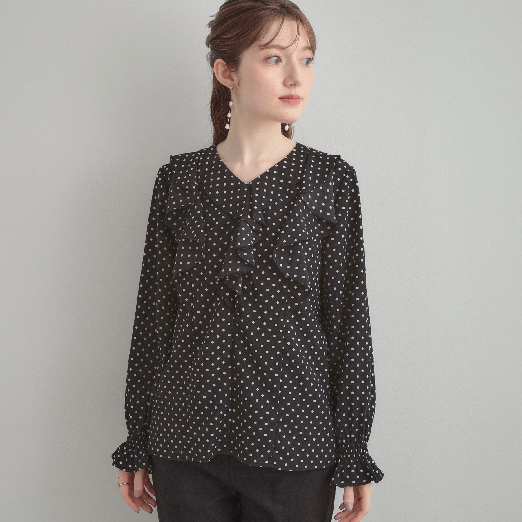 クチュール ブローチ Couture Brooch ラッフルフリルブラウス (ライトグレー(011)) ライトグレー(011)