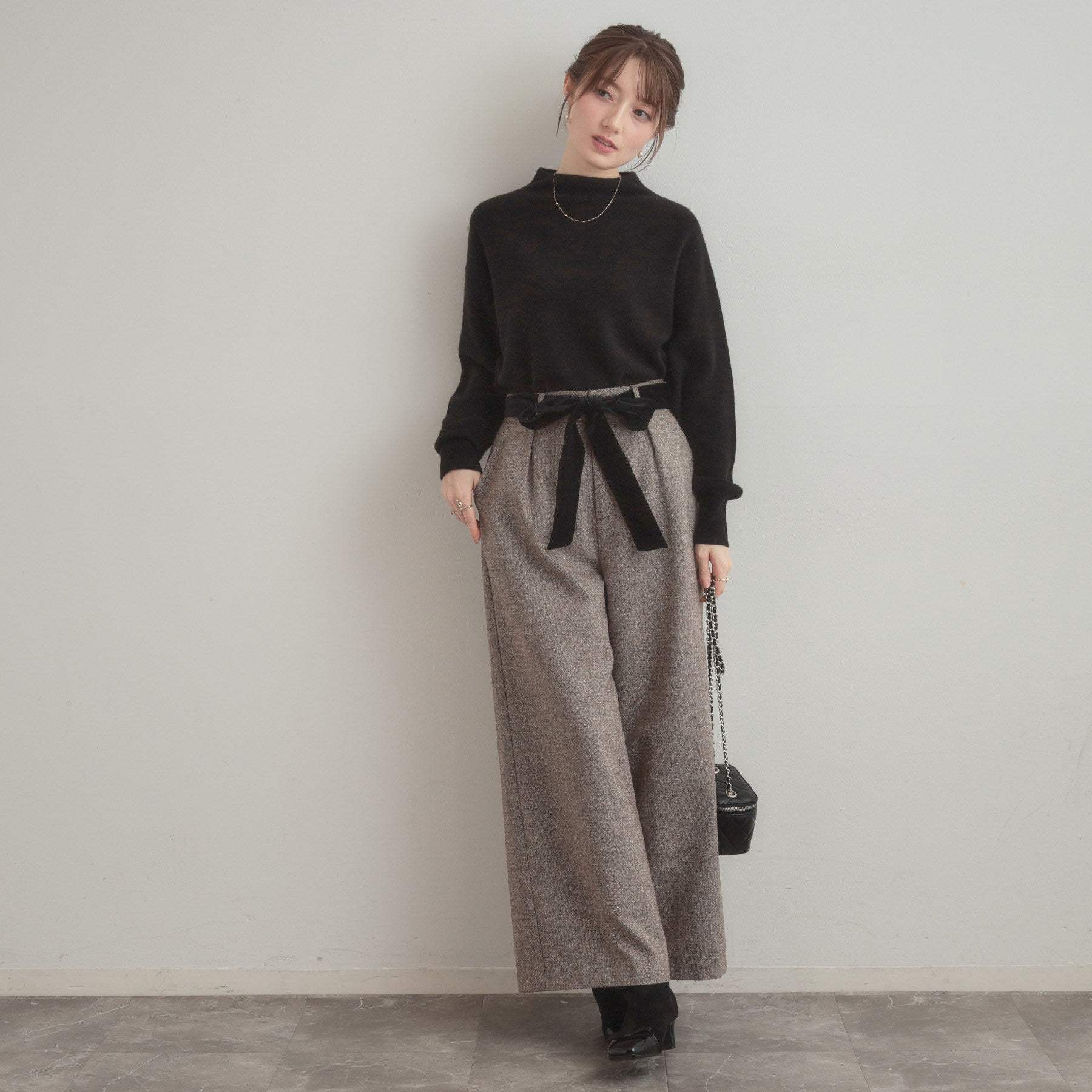 クチュール ブローチ Couture Brooch リッシュアンゴラバックパール調ニット (ブラック(019)) ブラック(019)