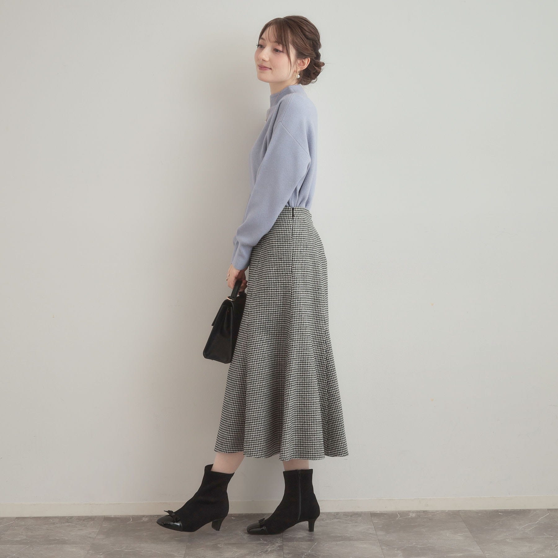 クチュール ブローチ Couture Brooch ラメ千鳥マーメイドフレアスカート (モカブラウン(242)) モカブラウン(242)