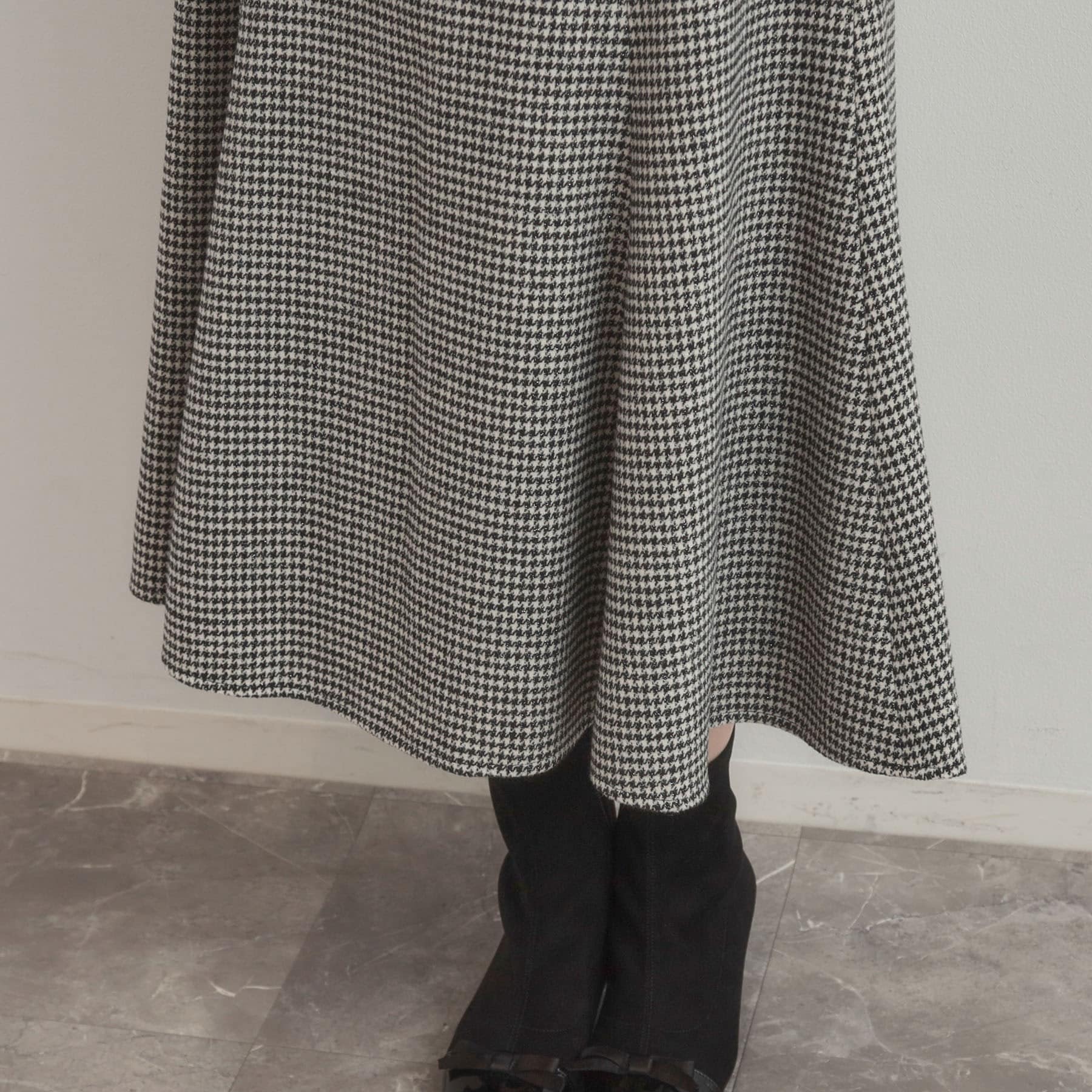 クチュール ブローチ Couture Brooch ラメ千鳥マーメイドフレアスカート (モカブラウン(242)) モカブラウン(242)