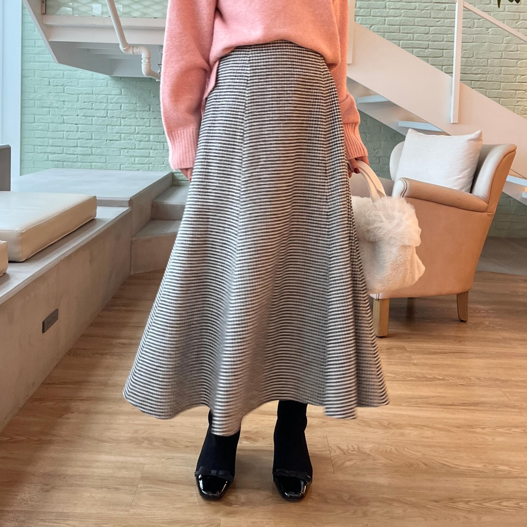 クチュール ブローチ Couture Brooch ラメ千鳥マーメイドフレアスカート (モカブラウン(242)) モカブラウン(242)