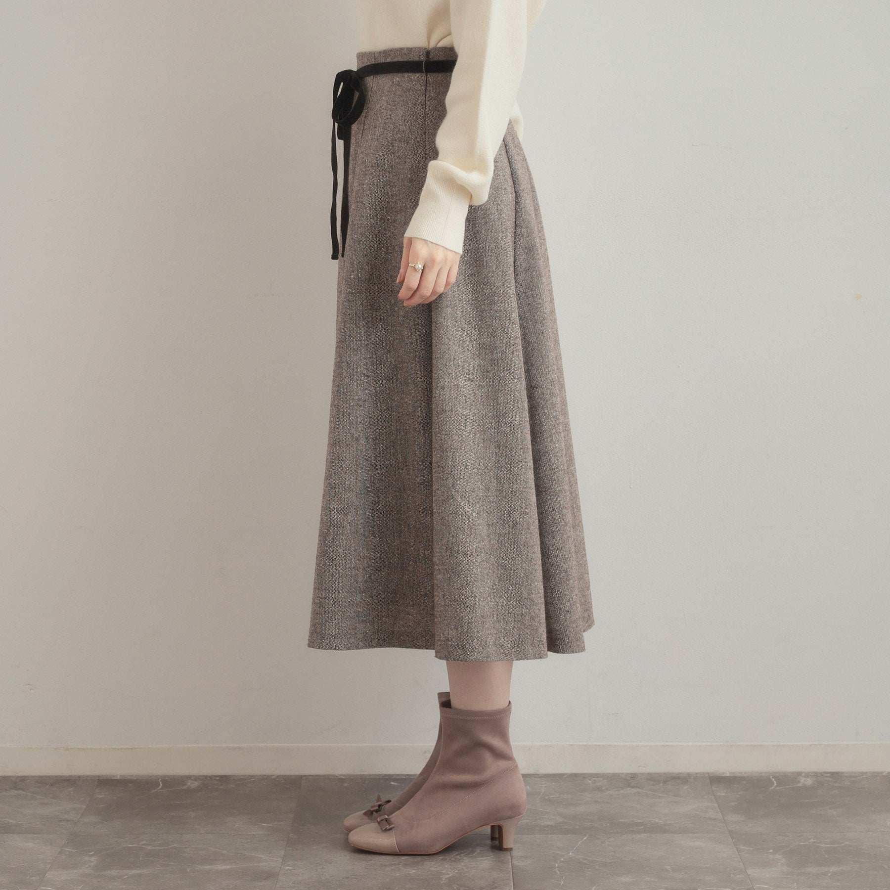 クチュール ブローチ Couture Brooch ラメツイードフレアスカート (ブラウン(044)) ブラウン(044)