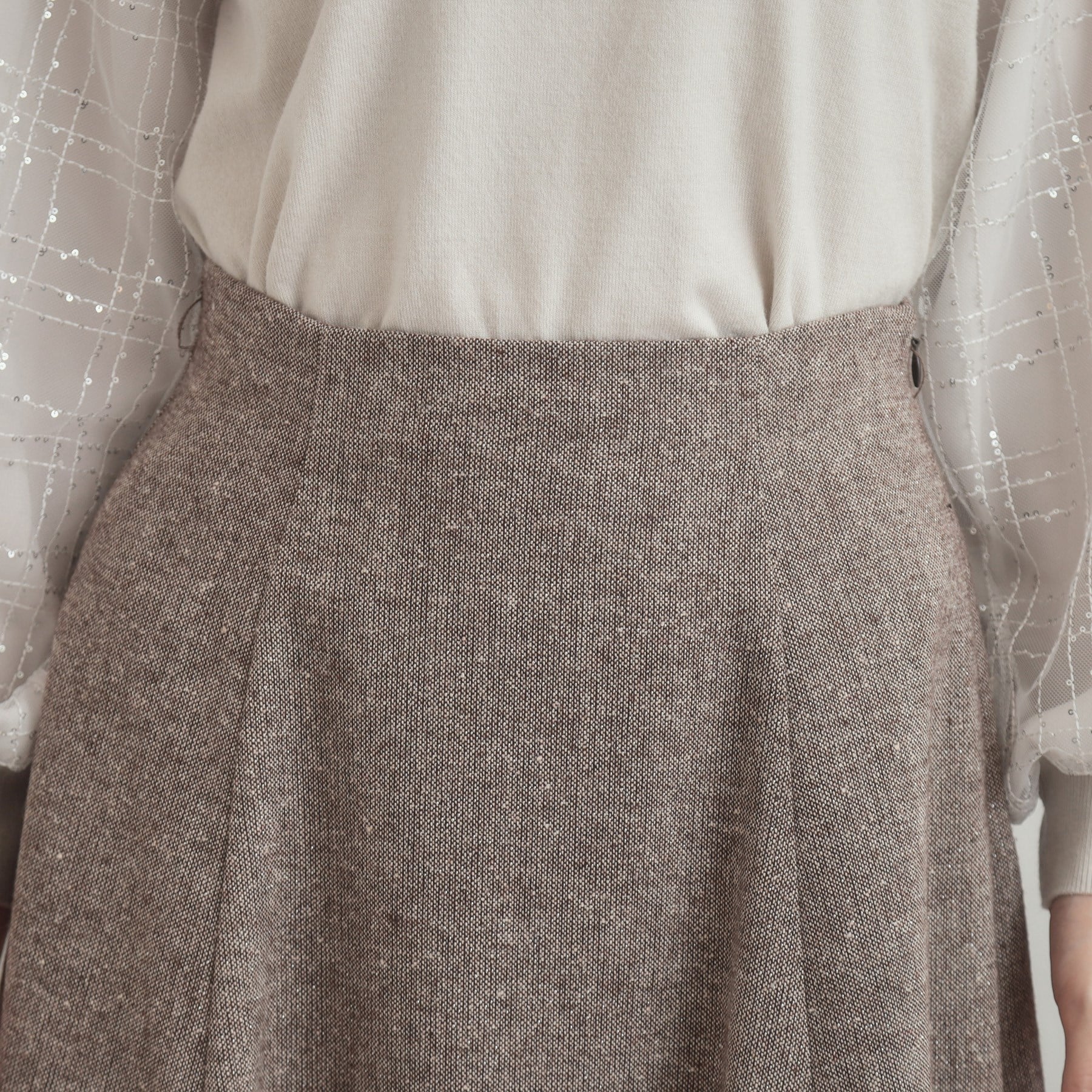 クチュール ブローチ Couture Brooch ラメツイードフレアスカート (ブラウン(044)) ブラウン(044)