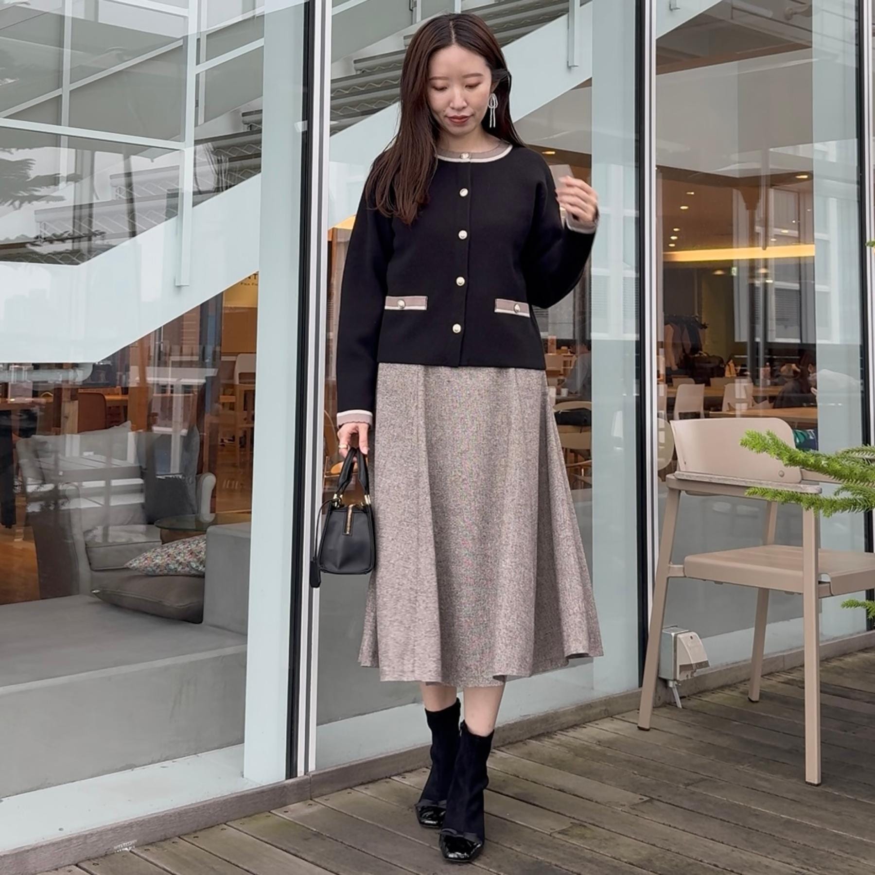 クチュール ブローチ Couture Brooch ラメツイードフレアスカート (ブラウン(044)) ブラウン(044)