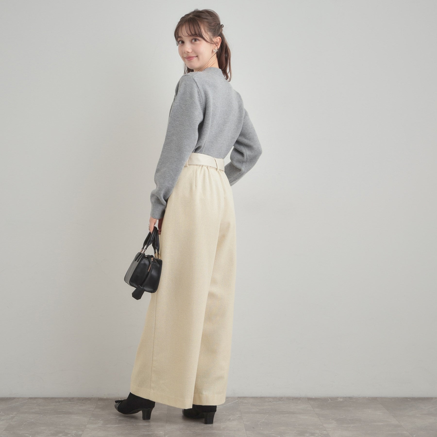 クチュール ブローチ Couture Brooch ラメツイードワイドパンツ (オフホワイト(003)) オフホワイト(003)