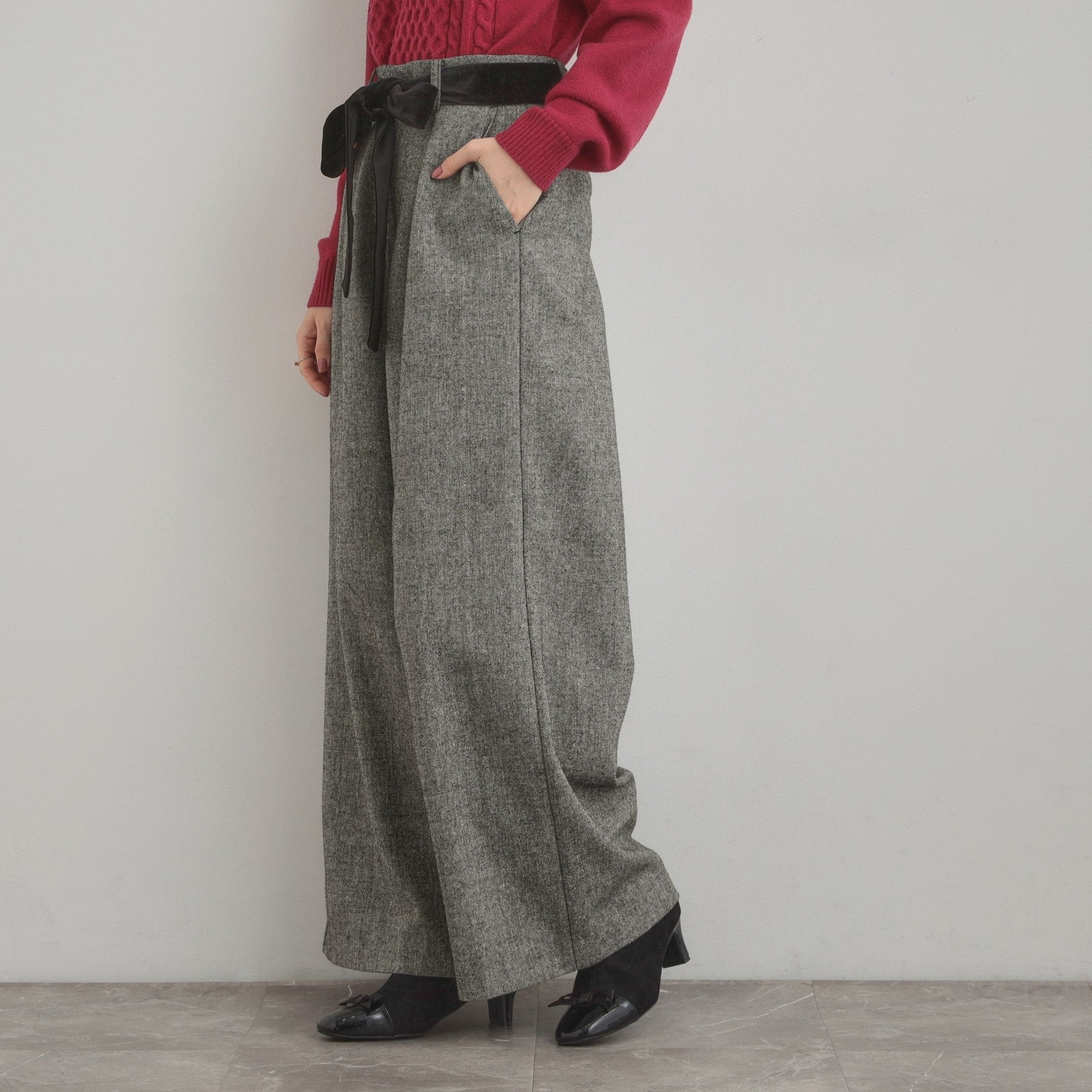 クチュール ブローチ Couture Brooch ラメツイードワイドパンツ (オフホワイト(003)) オフホワイト(003)