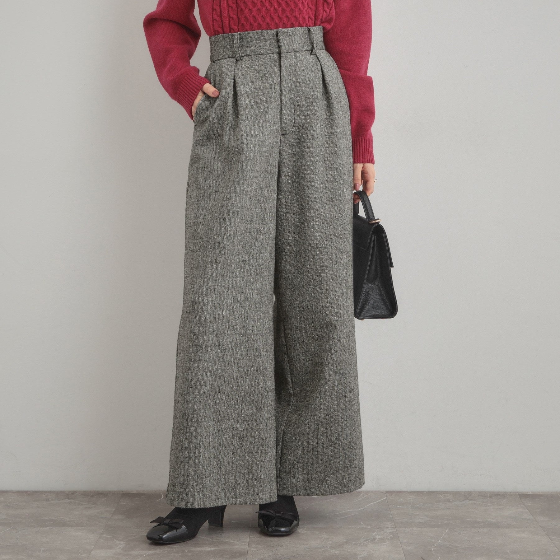 クチュール ブローチ Couture Brooch ラメツイードワイドパンツ (オフホワイト(003)) オフホワイト(003)