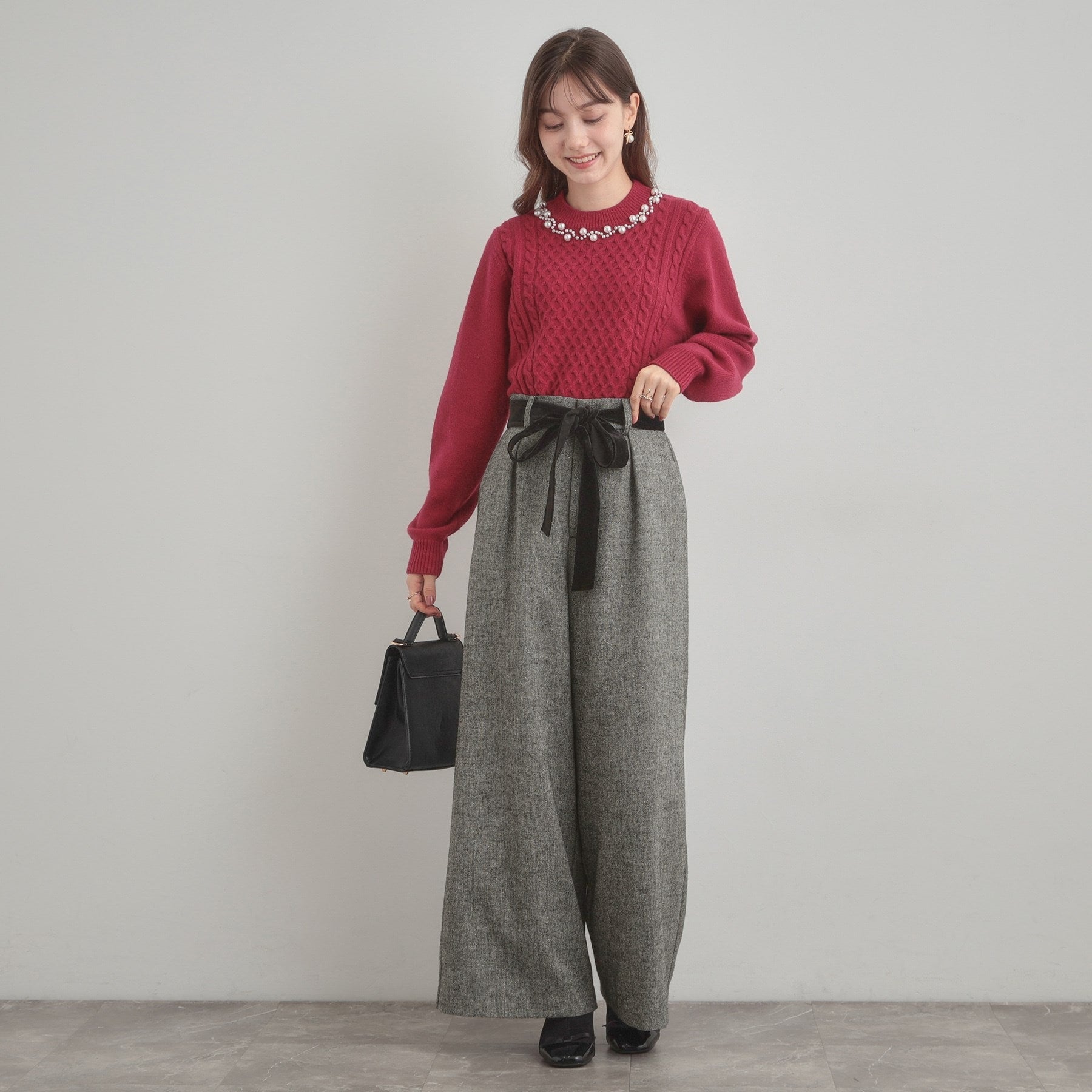 クチュール ブローチ Couture Brooch ラメツイードワイドパンツ (オフホワイト(003)) オフホワイト(003)