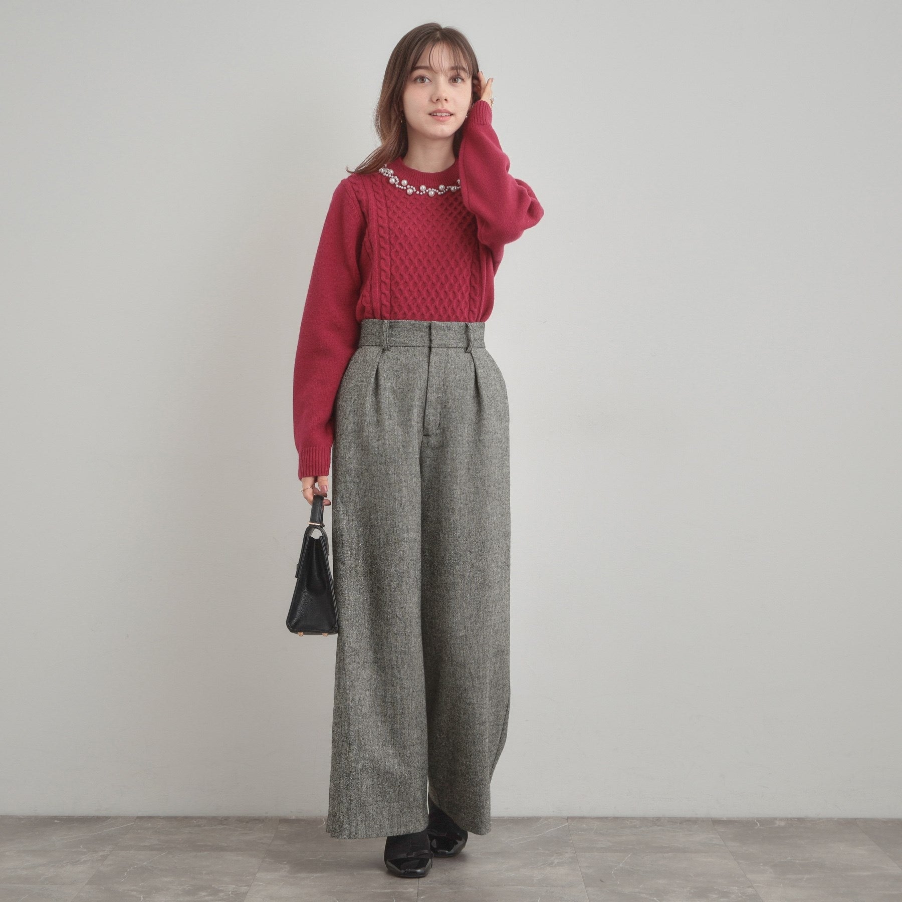 クチュール ブローチ Couture Brooch ラメツイードワイドパンツ (オフホワイト(003)) オフホワイト(003)