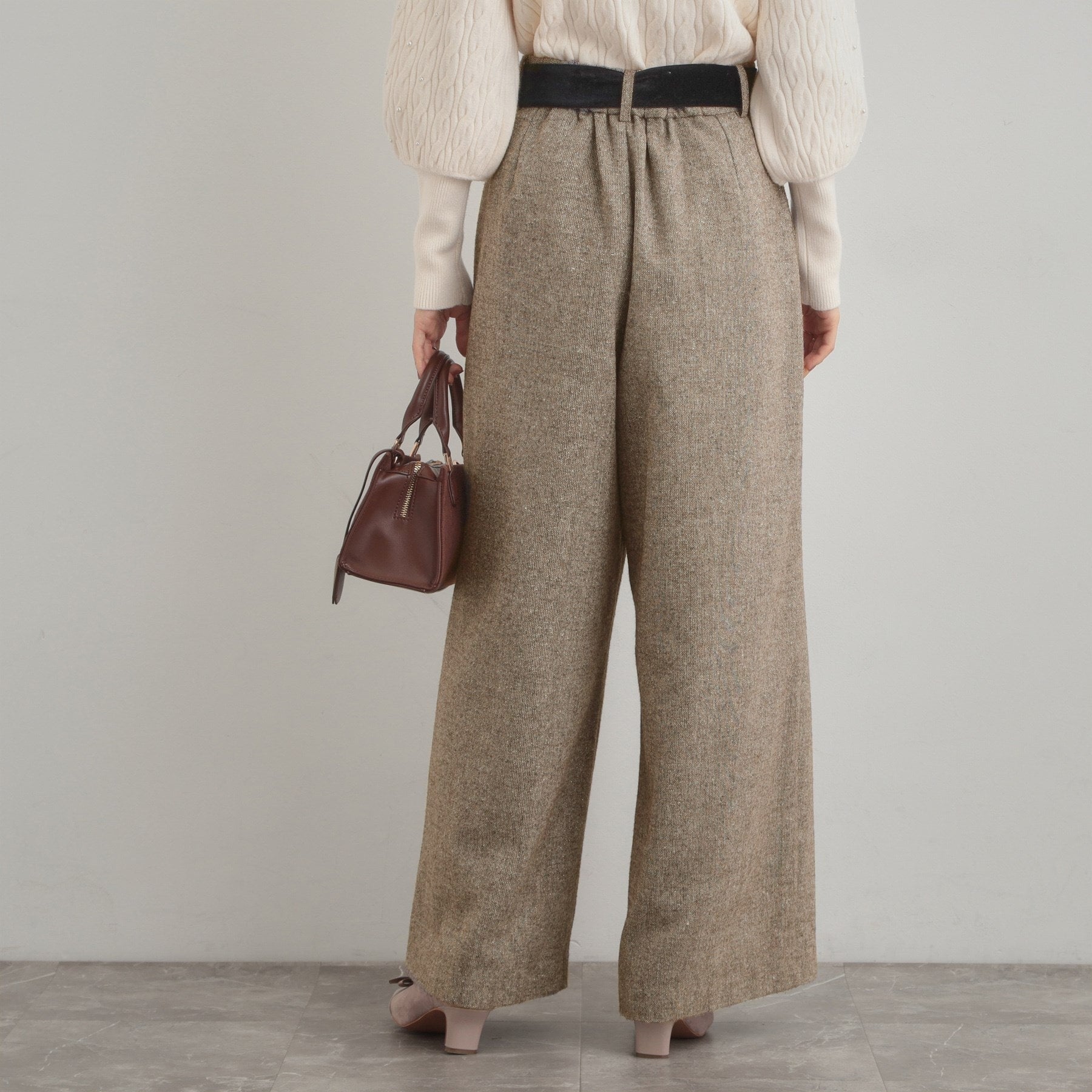 クチュール ブローチ Couture Brooch ラメツイードワイドパンツ (オフホワイト(003)) オフホワイト(003)