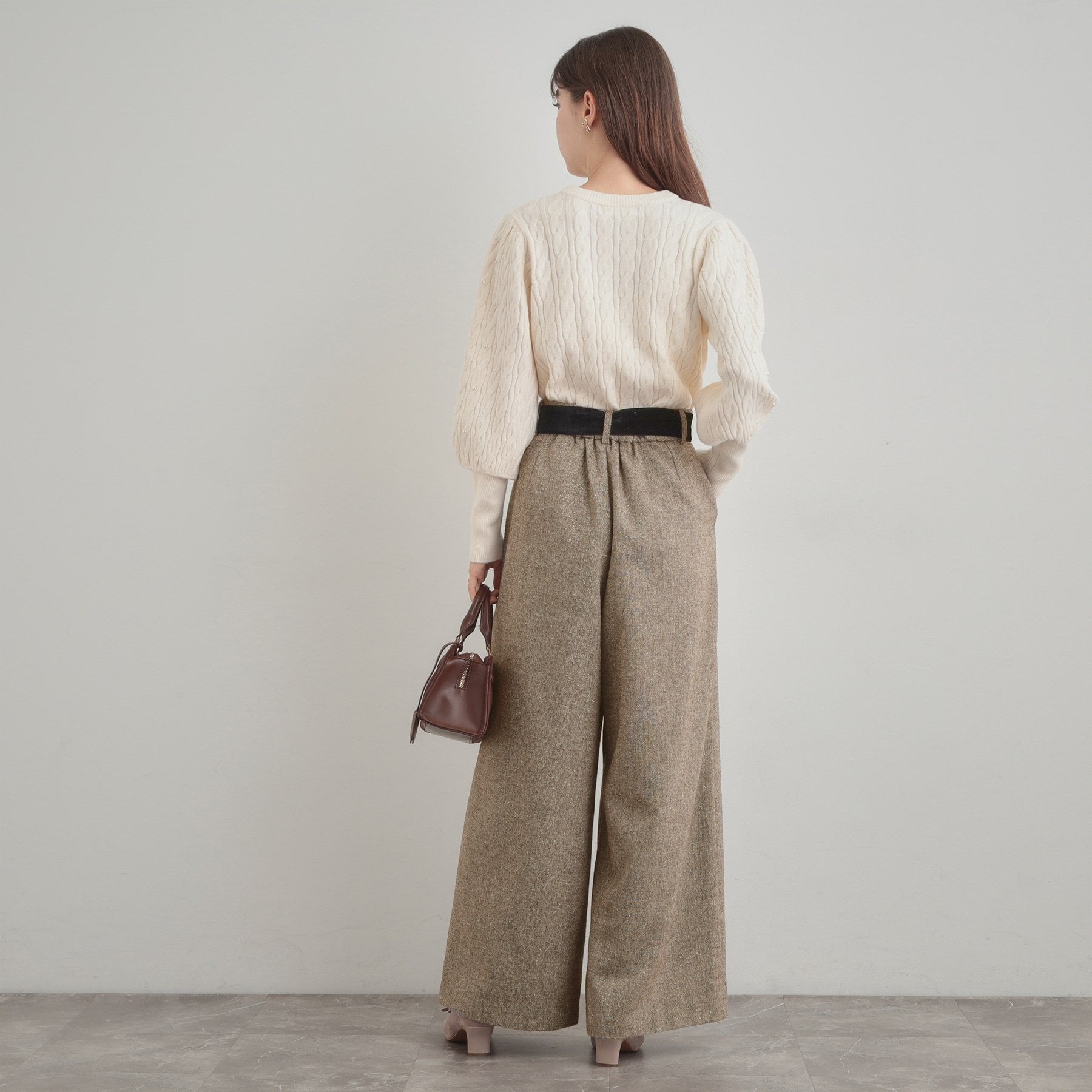 クチュール ブローチ Couture Brooch ラメツイードワイドパンツ (オフホワイト(003)) オフホワイト(003)