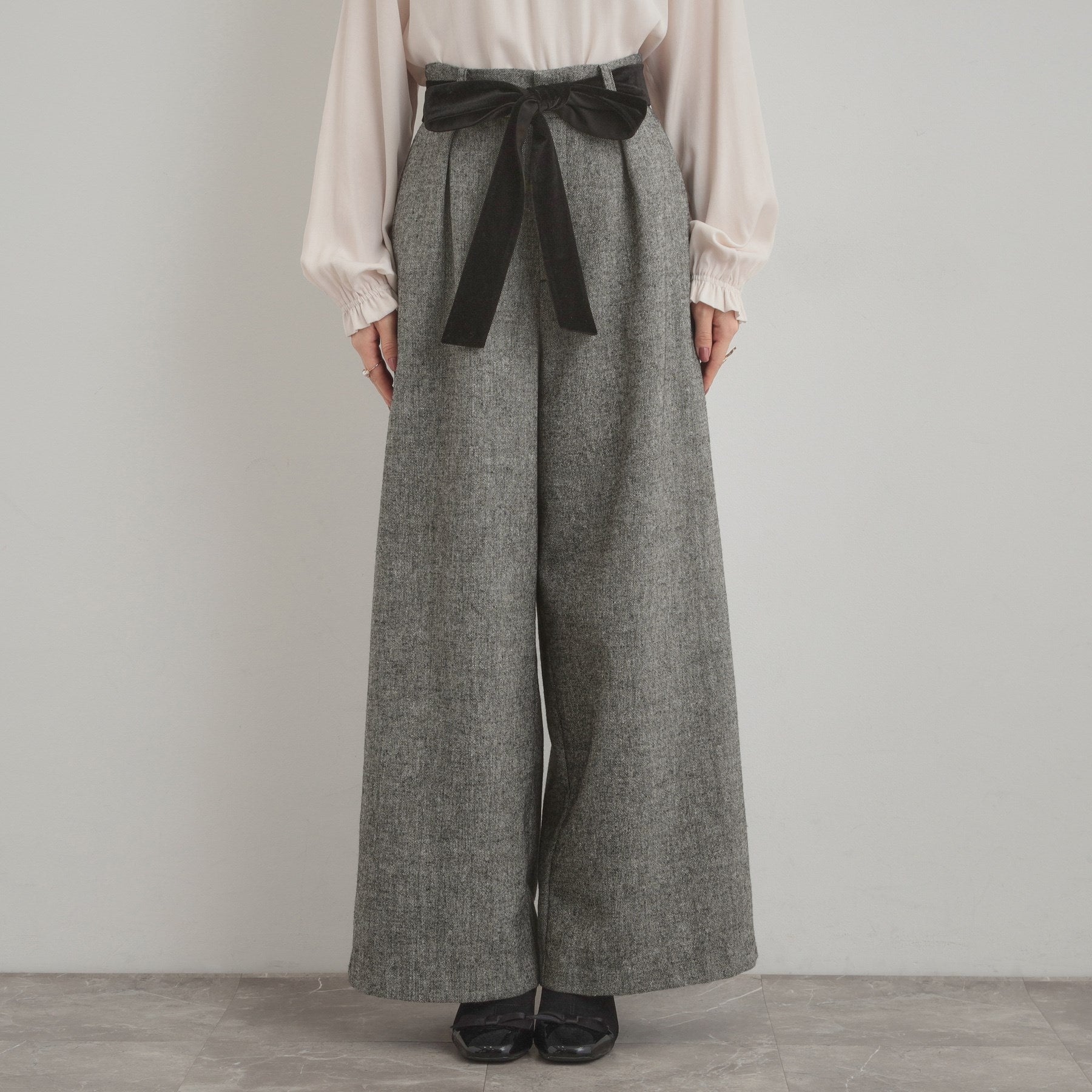 クチュール ブローチ Couture Brooch ラメツイードワイドパンツ (オフホワイト(003)) オフホワイト(003)