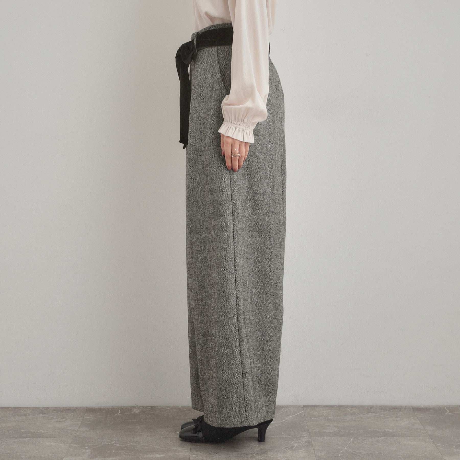 クチュール ブローチ Couture Brooch ラメツイードワイドパンツ (オフホワイト(003)) オフホワイト(003)