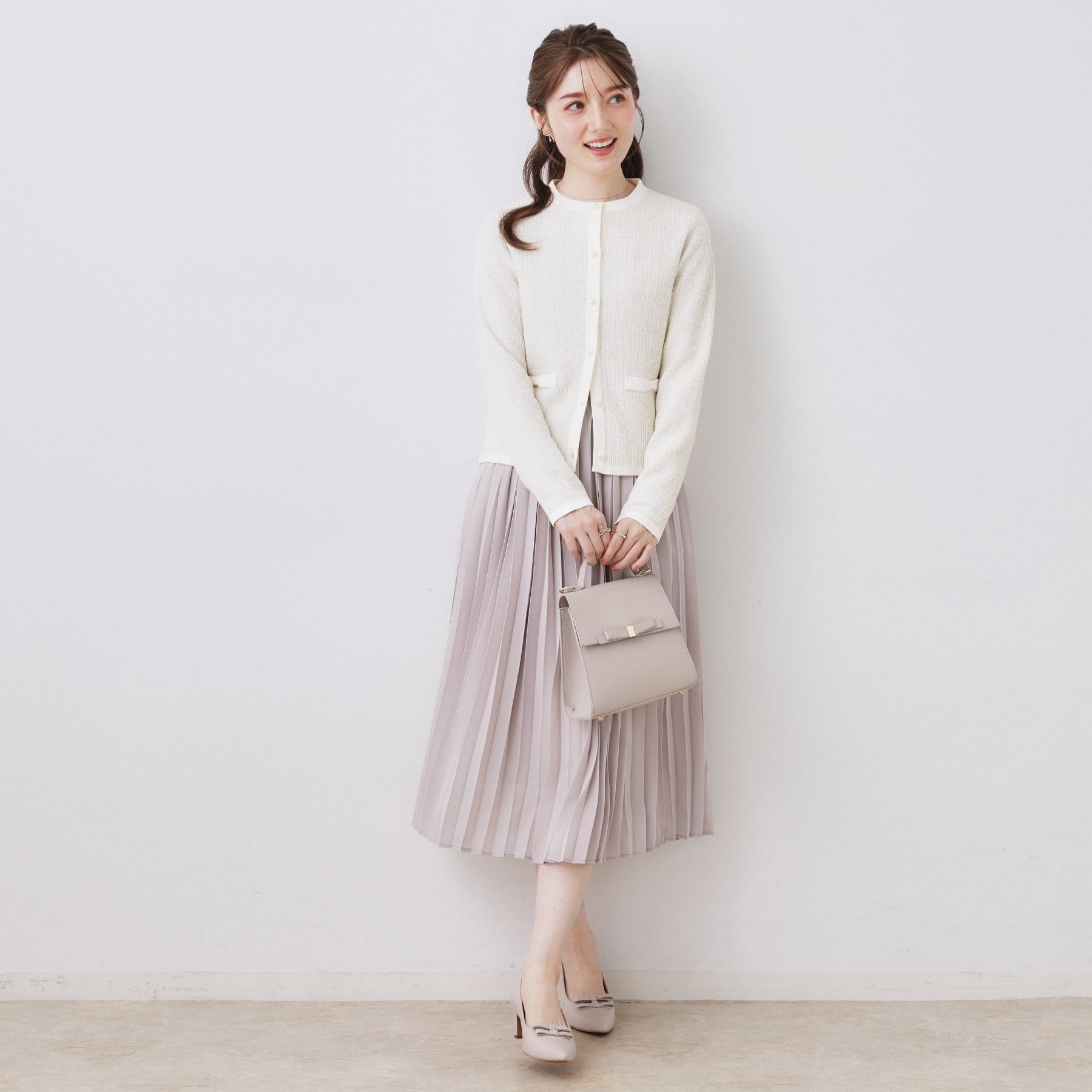 クチュール ブローチ Couture Brooch ラメツイードニットジャケット (アイボリー(404)) アイボリー(404)