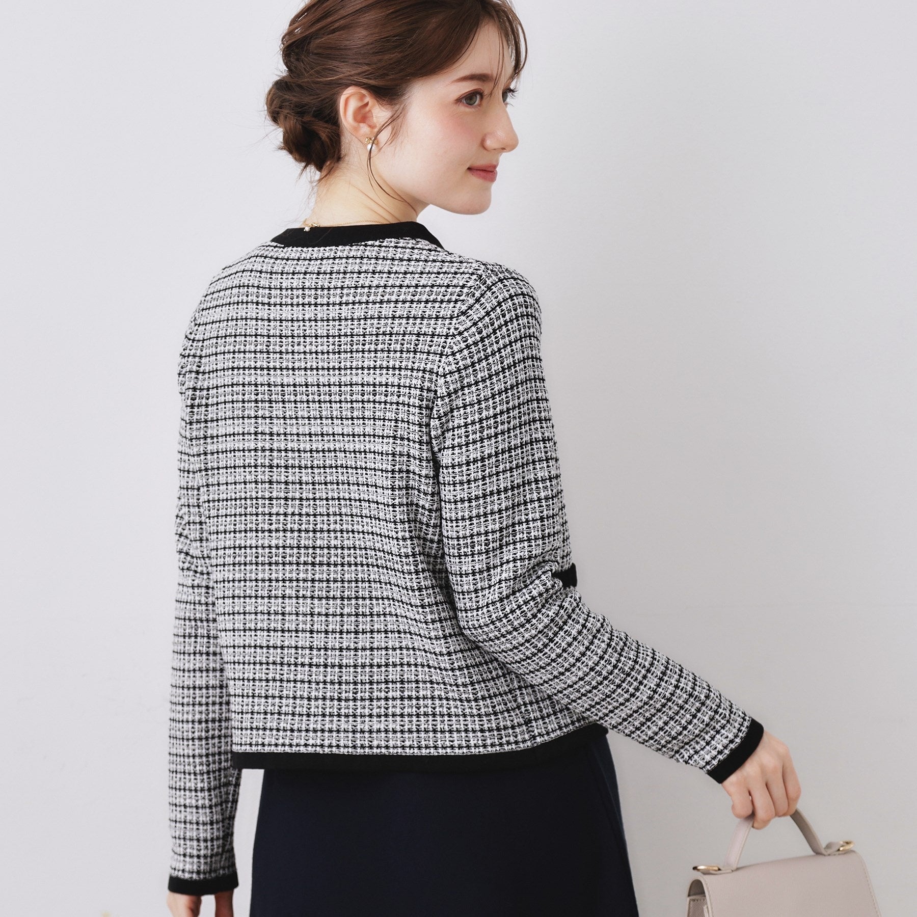 クチュール ブローチ Couture Brooch ラメツイードニットジャケット (アイボリー(404)) アイボリー(404)