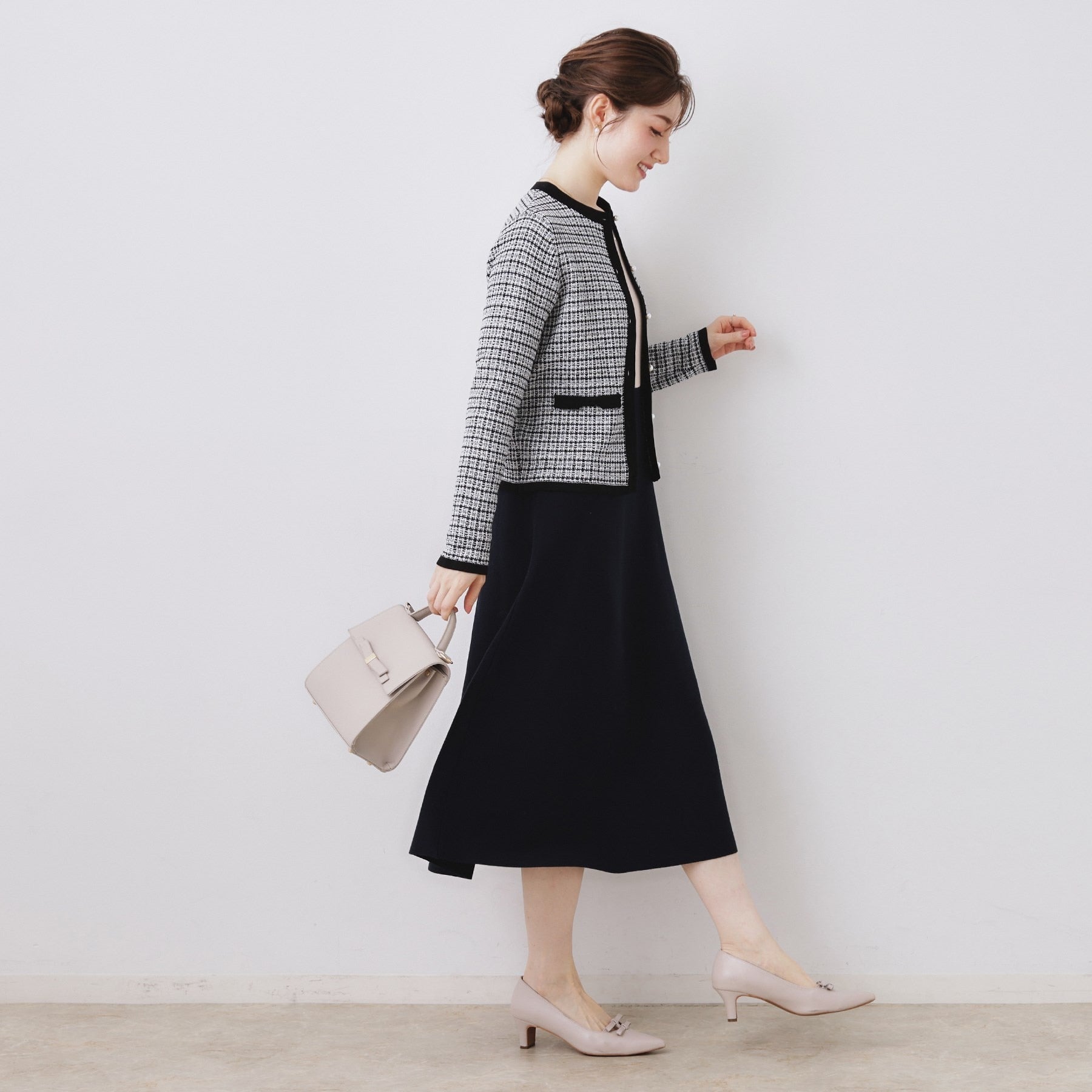 クチュール ブローチ Couture Brooch ラメツイードニットジャケット (アイボリー(404)) アイボリー(404)