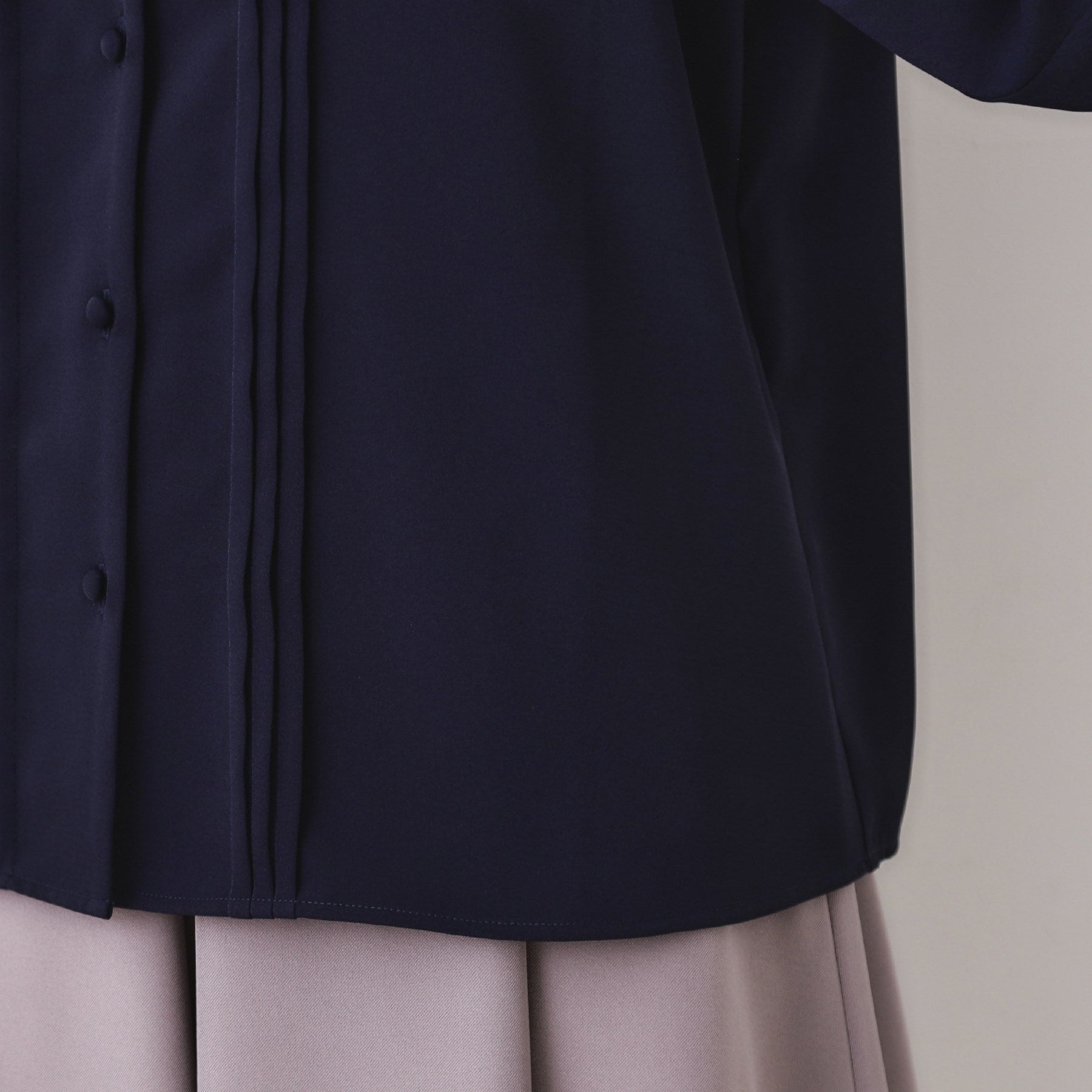 クチュール ブローチ Couture Brooch 配色タックタイブラウス (ピンクベージュ(553)) ピンクベージュ(553)