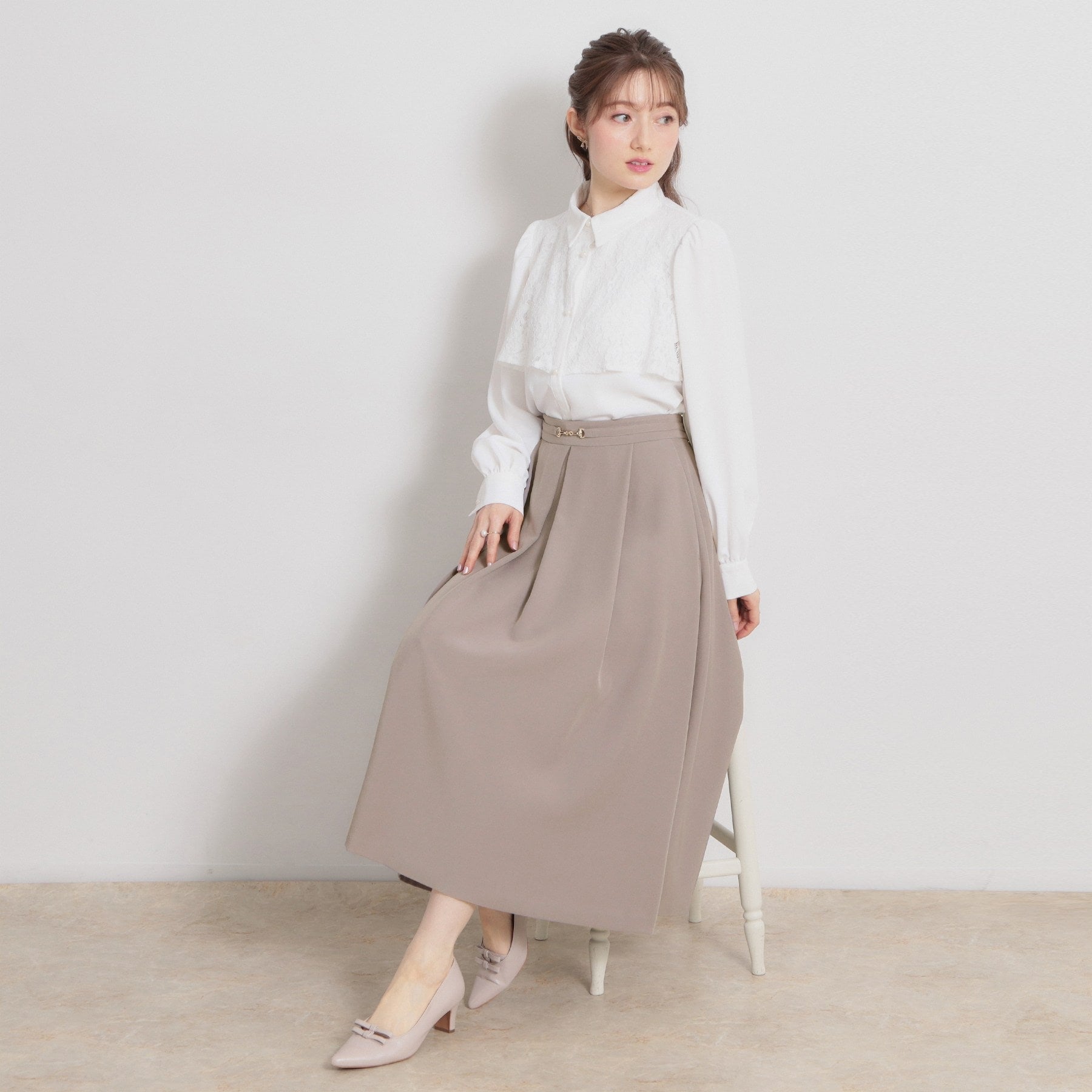 クチュール ブローチ Couture Brooch ビットベルトタックスカート (ネイビー(094)) ネイビー(094)