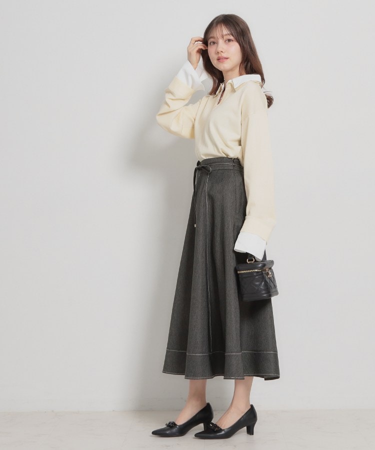クチュール ブローチ Couture Brooch デニムライク細リボンスカート （ブラック(019)） ブラック(019)