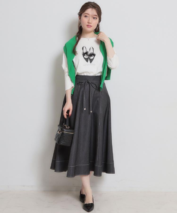 クチュール ブローチ Couture Brooch デニムライク細リボンスカート （ブラック(019)） ブラック(019)