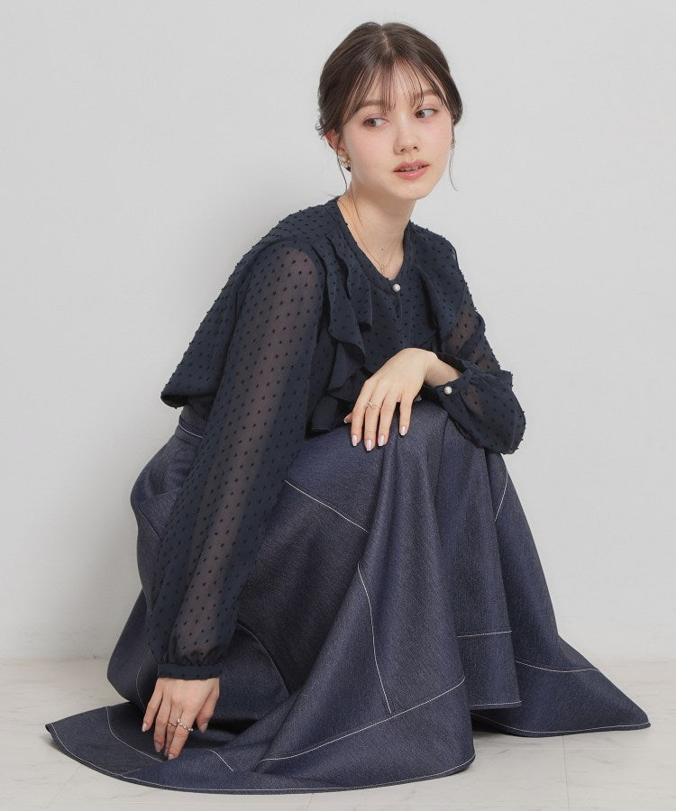 クチュール ブローチ Couture Brooch デニムライク細リボンスカート （ブラック(019)） ブラック(019)
