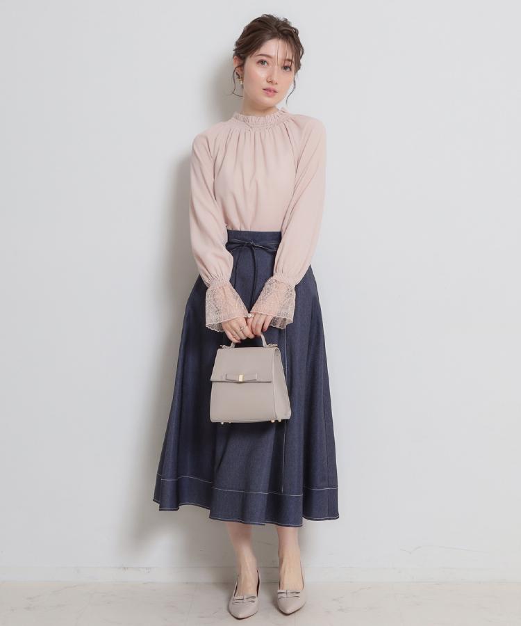 クチュール ブローチ Couture Brooch デニムライク細リボンスカート （ブラック(019)） ブラック(019)